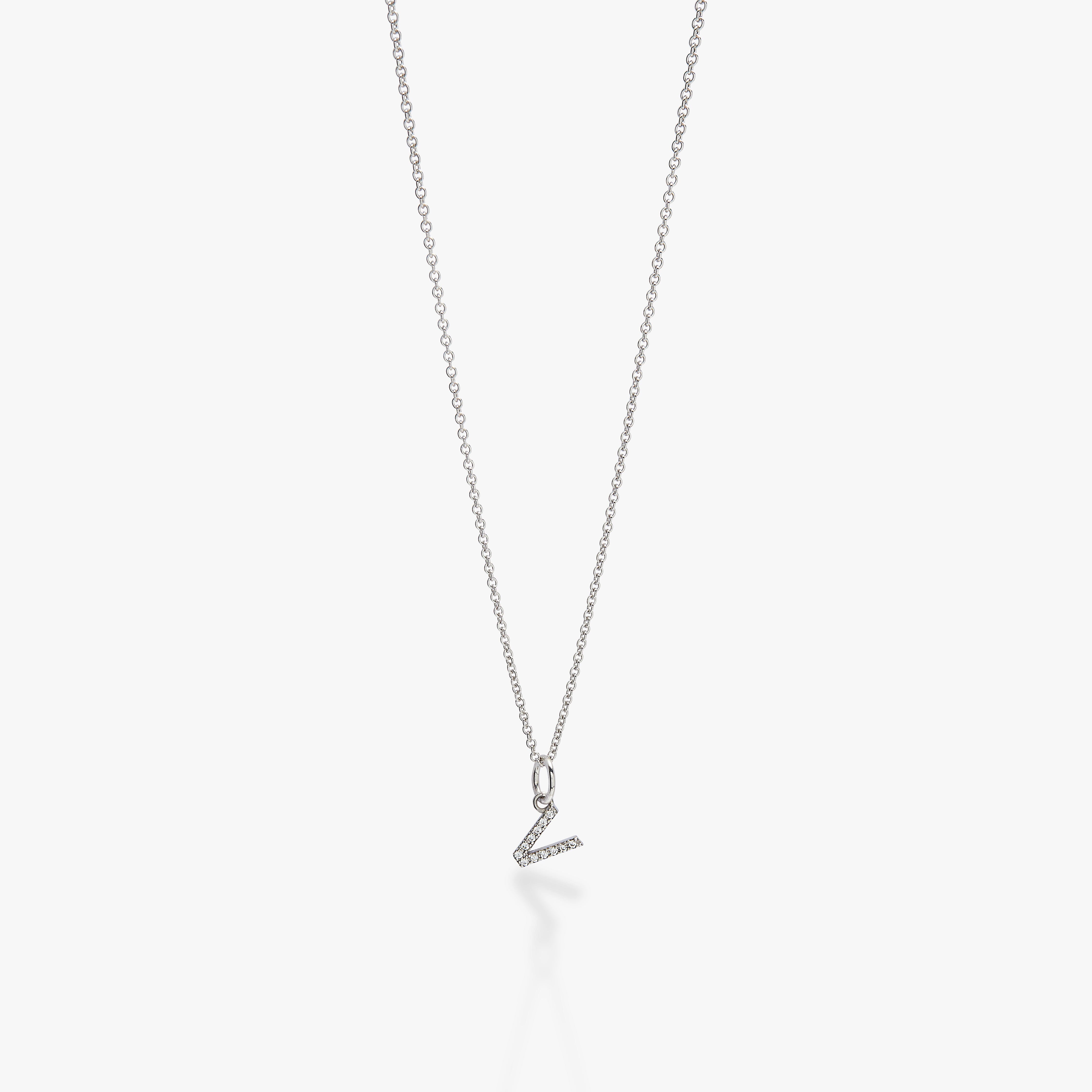 Mini Pavé Initial Charm Necklace