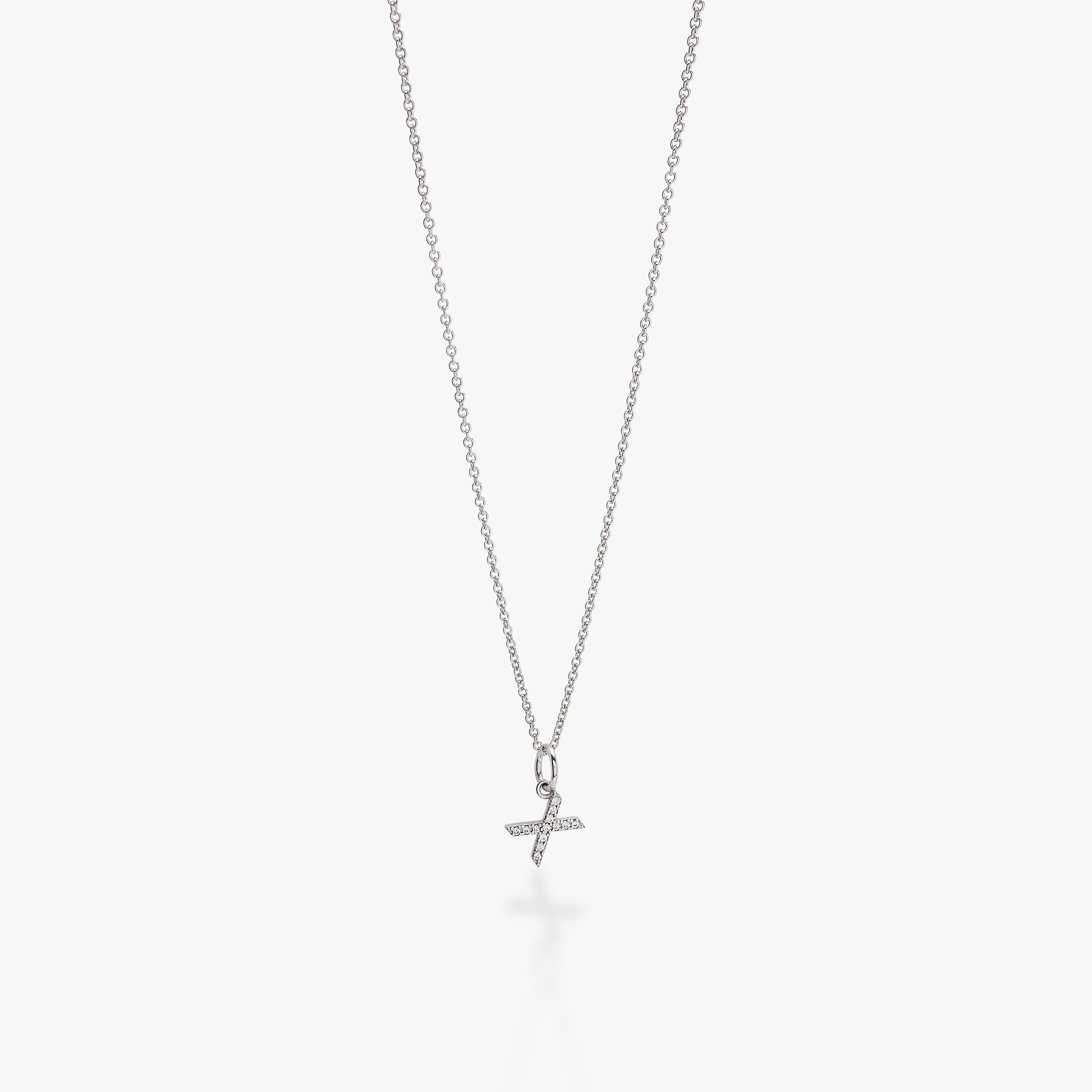 Mini Pavé Initial Charm Necklace