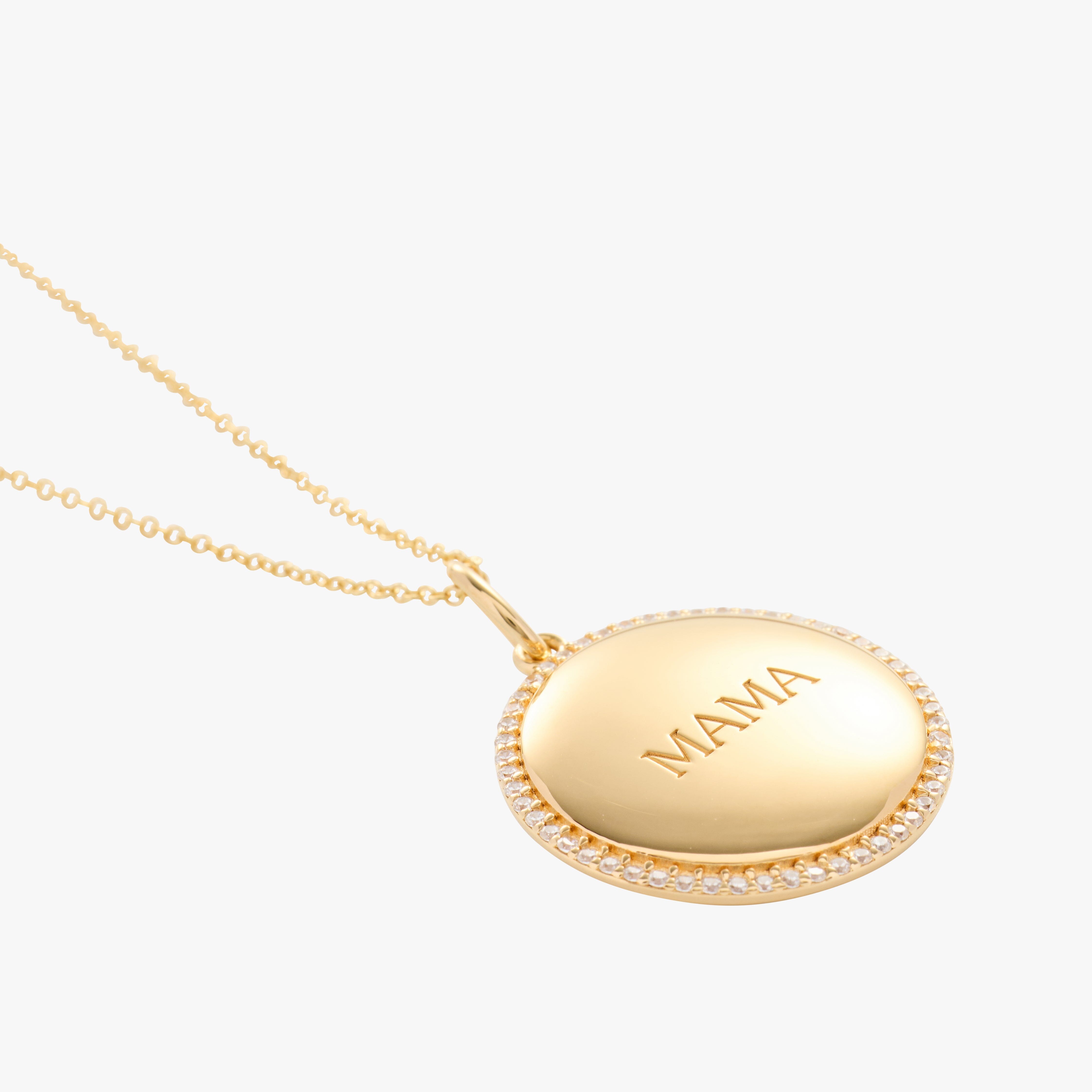 Mama Pavé Pendant Necklace