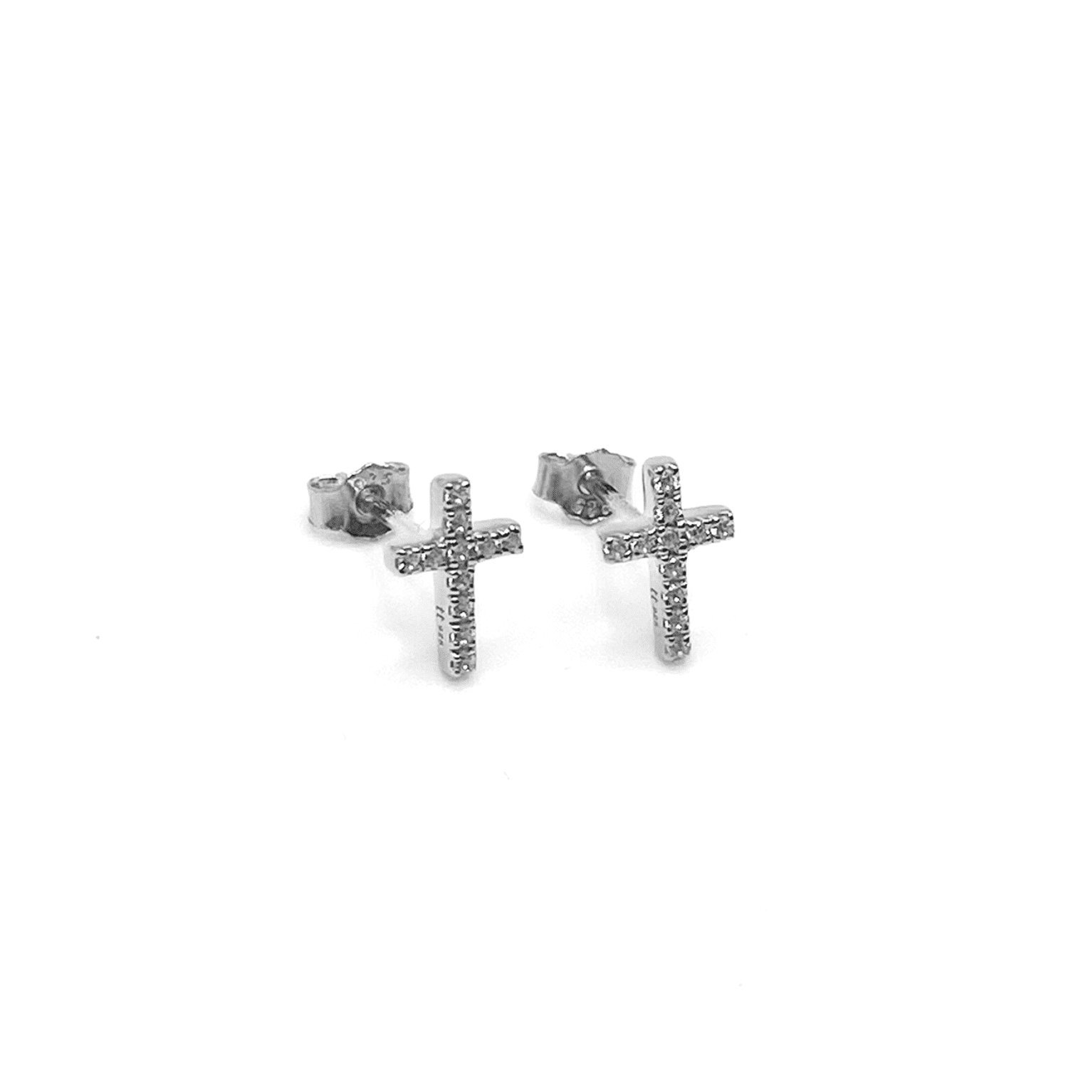 Pavé Cross Stud Earrings