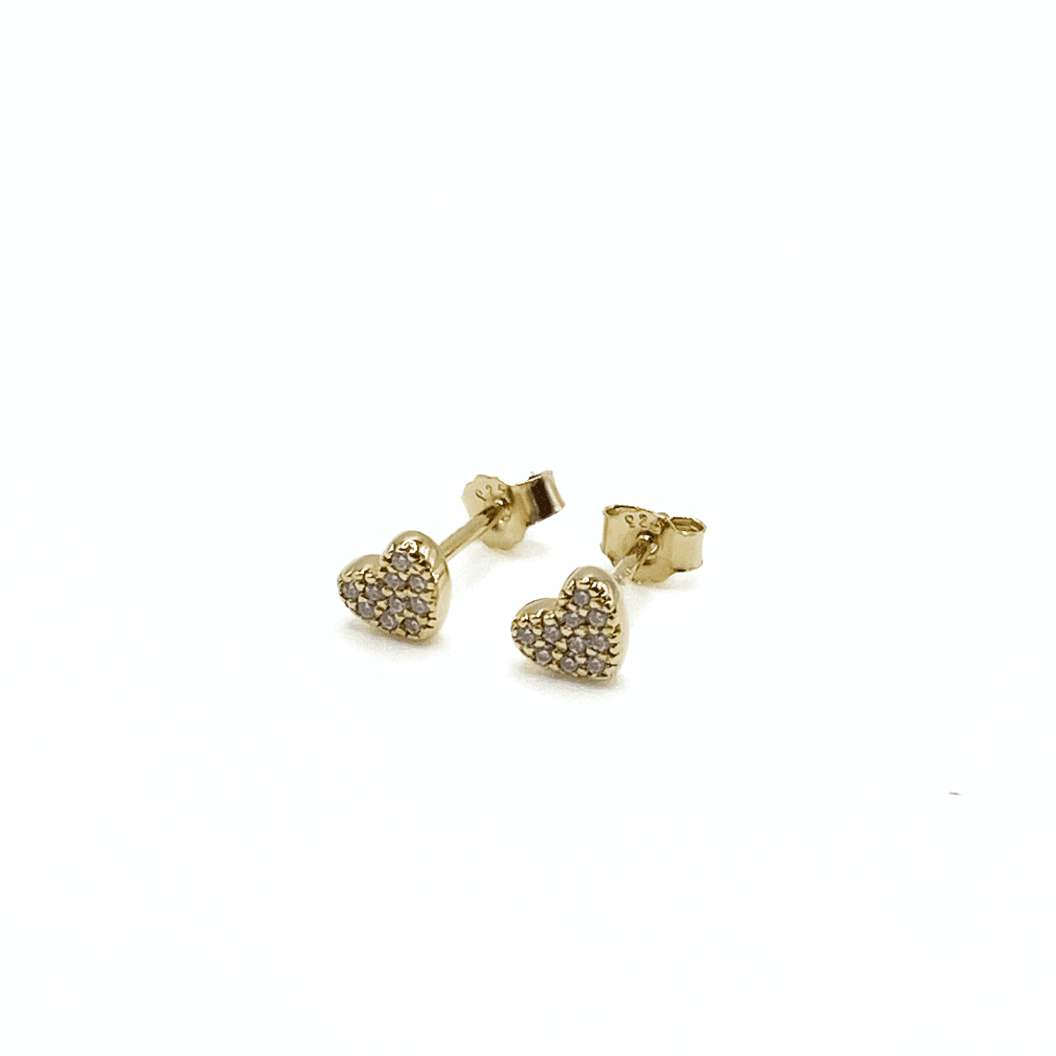 Pavé Heart Stud Earrings