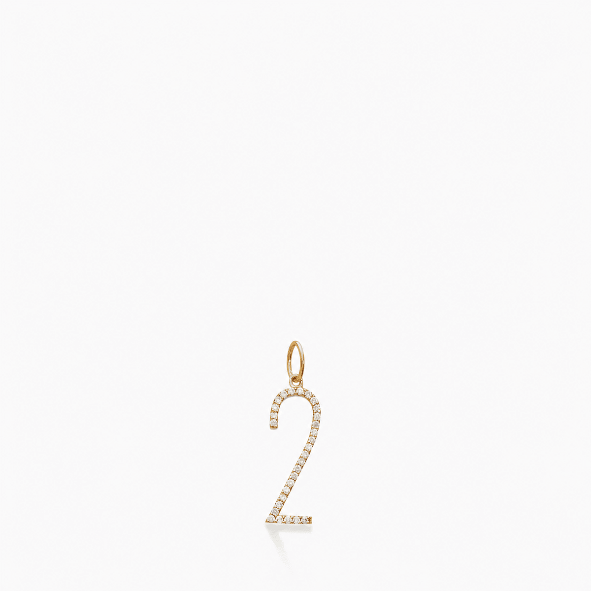 Pavé Elongated Number Charm