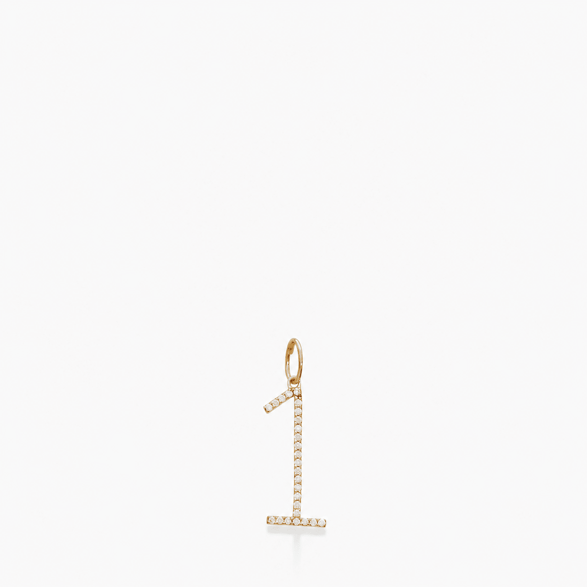 Pavé Elongated Number Charm