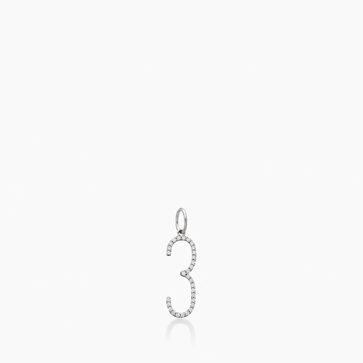 Pavé Elongated Number Charm