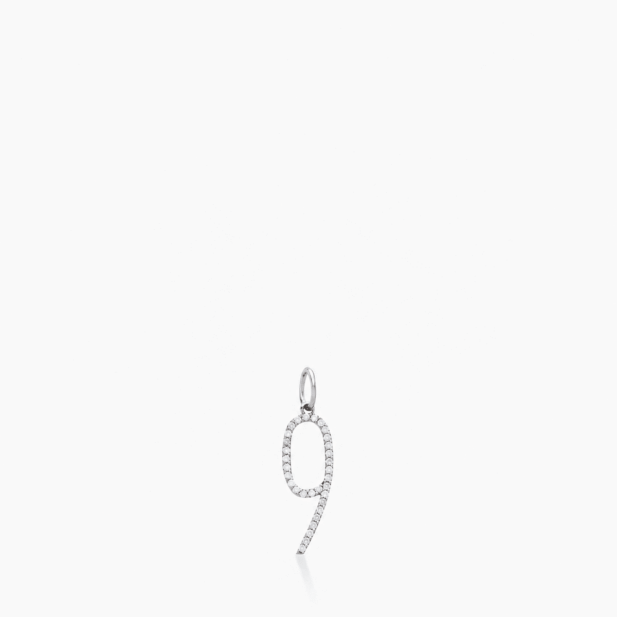 Pavé Elongated Number Charm