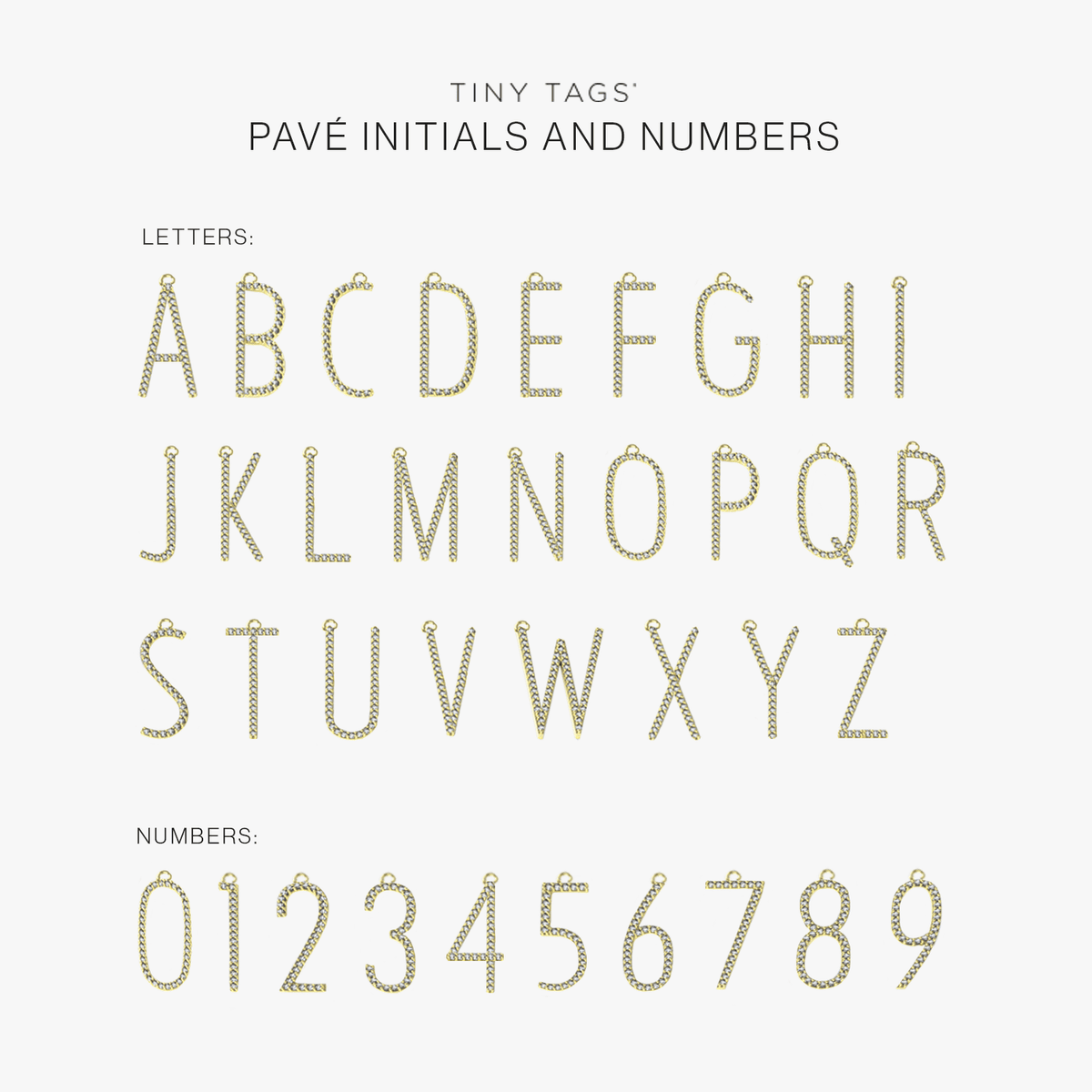 Pavé Elongated Number Charm