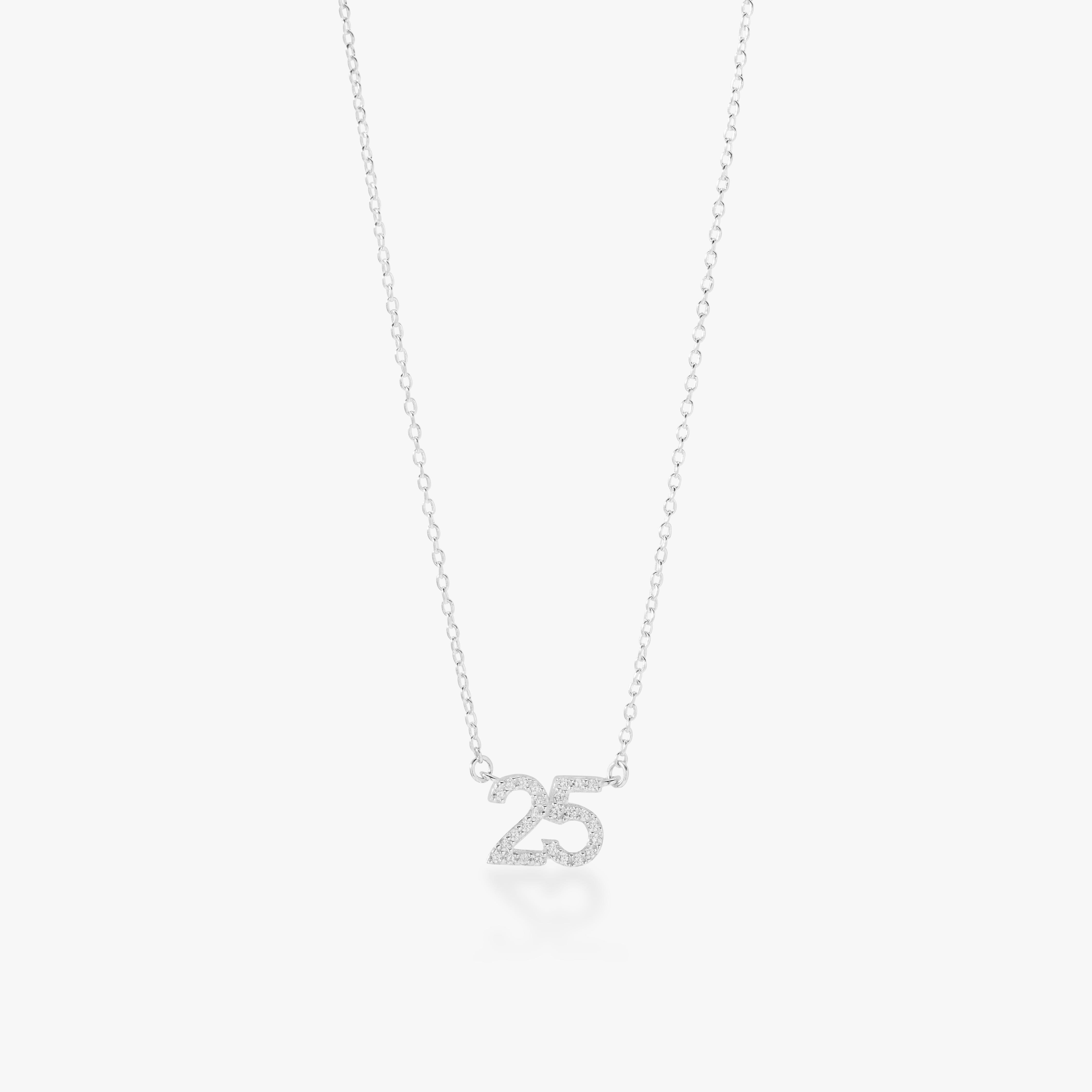 Pavé Number Necklace