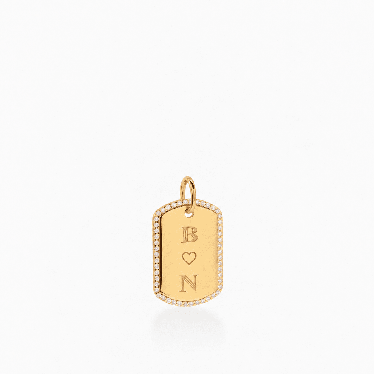 Pavé Monogram Large Dog Tag
