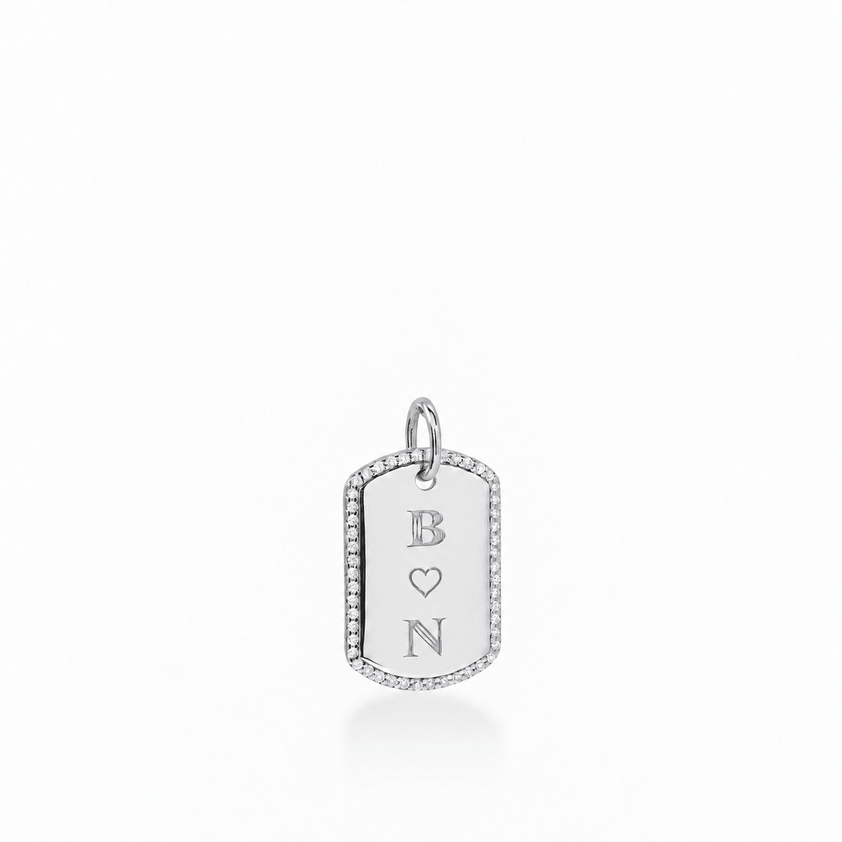 Pavé Monogram Large Dog Tag