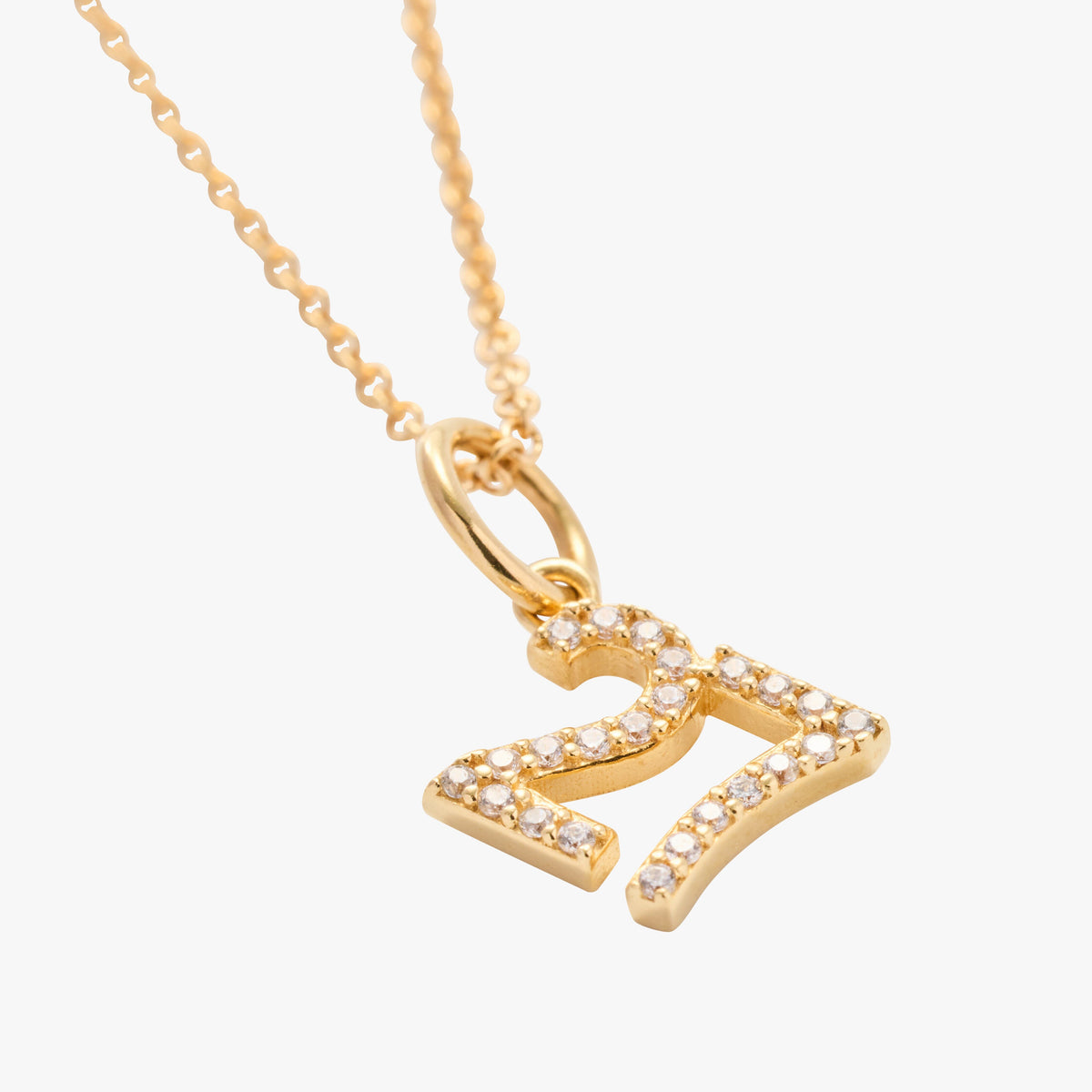 Pavé Number Charm