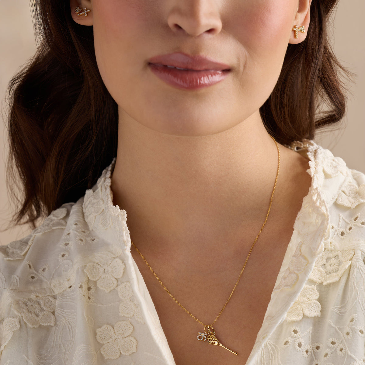 Pavé Number Charm