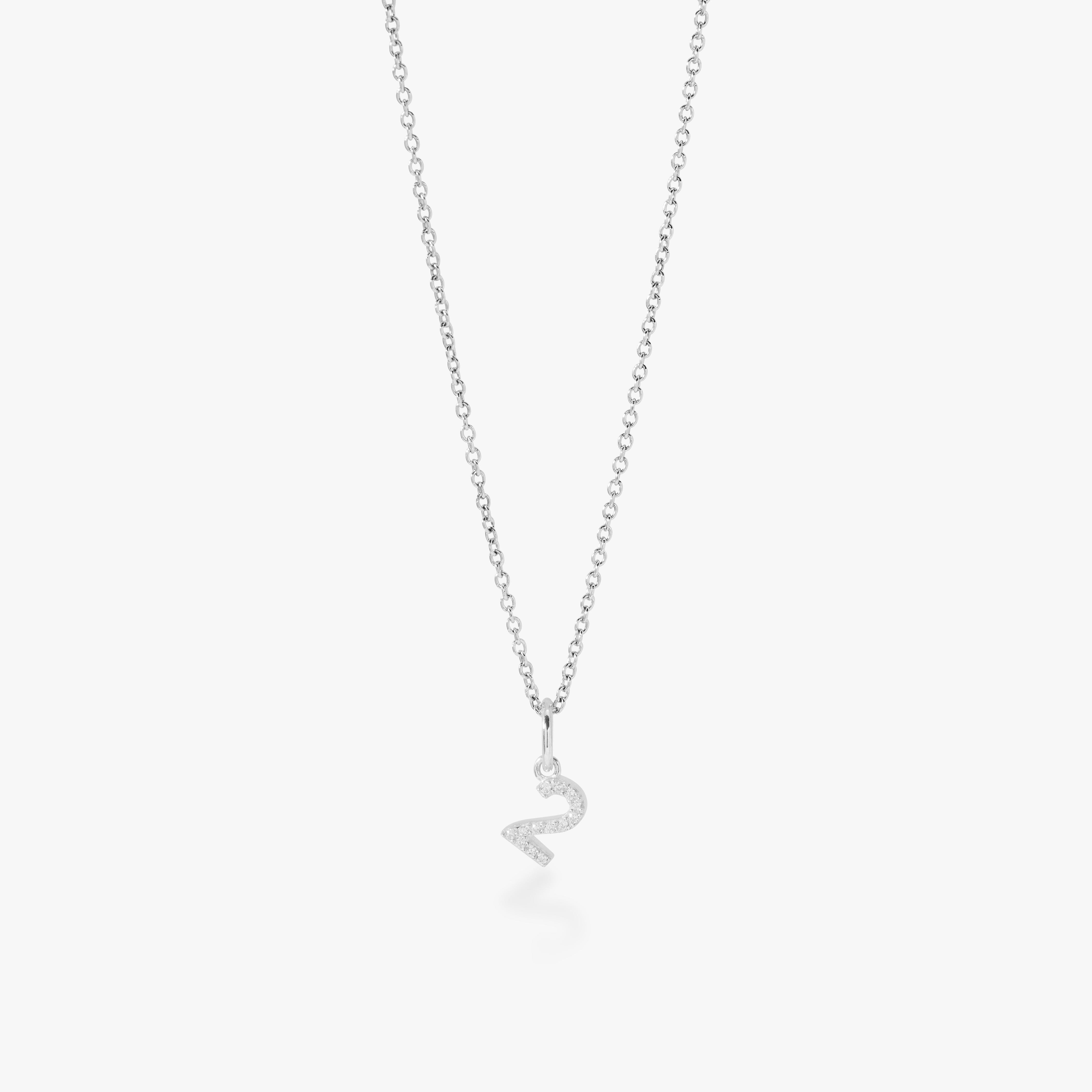 Pavé Number Charm Necklace