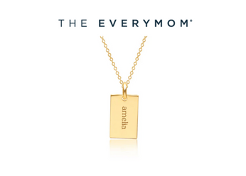 gold mini dog tag necklace featured in the everymom