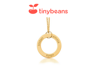 gold circle pendant necklace featured in tinybeans