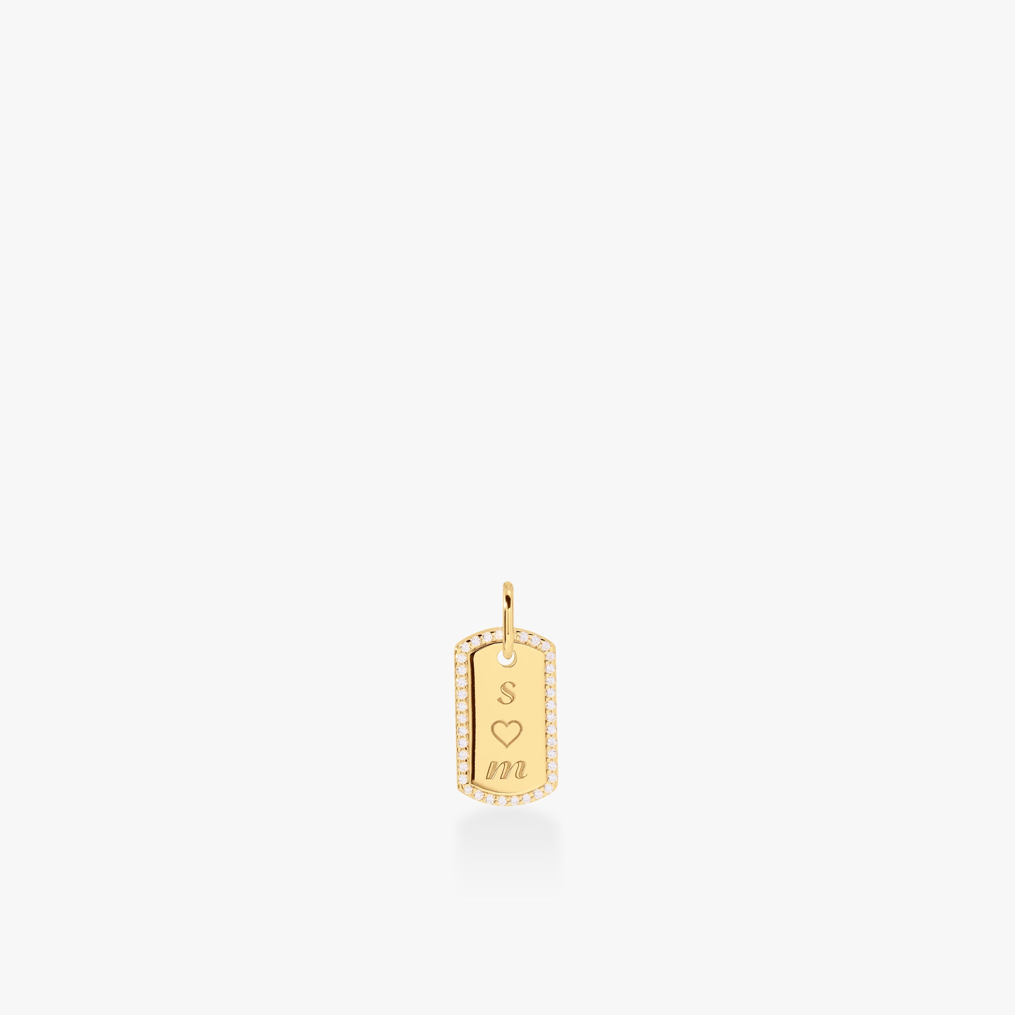 Pavé Small Dog Tag