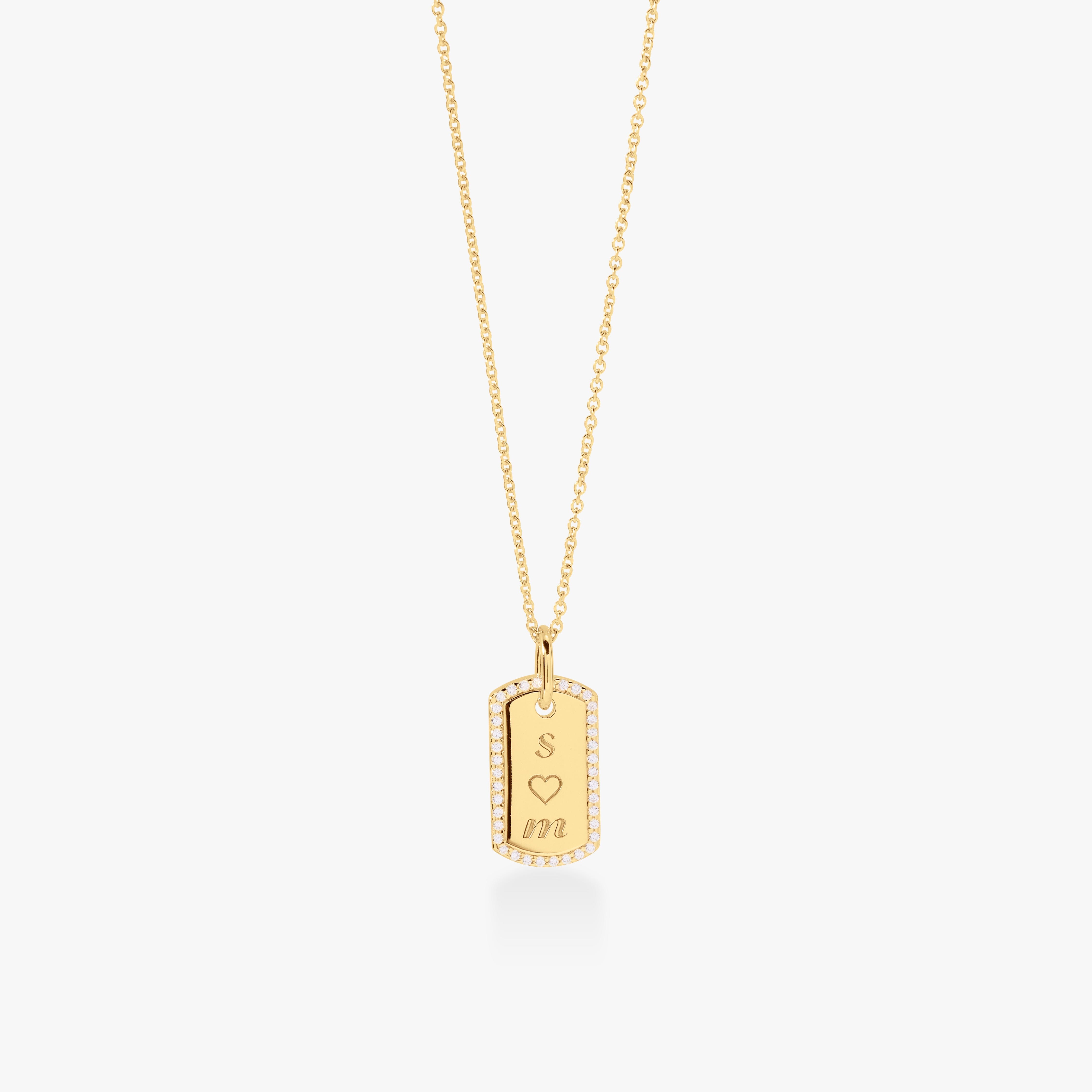 Pavé Small Dog Tag Necklace