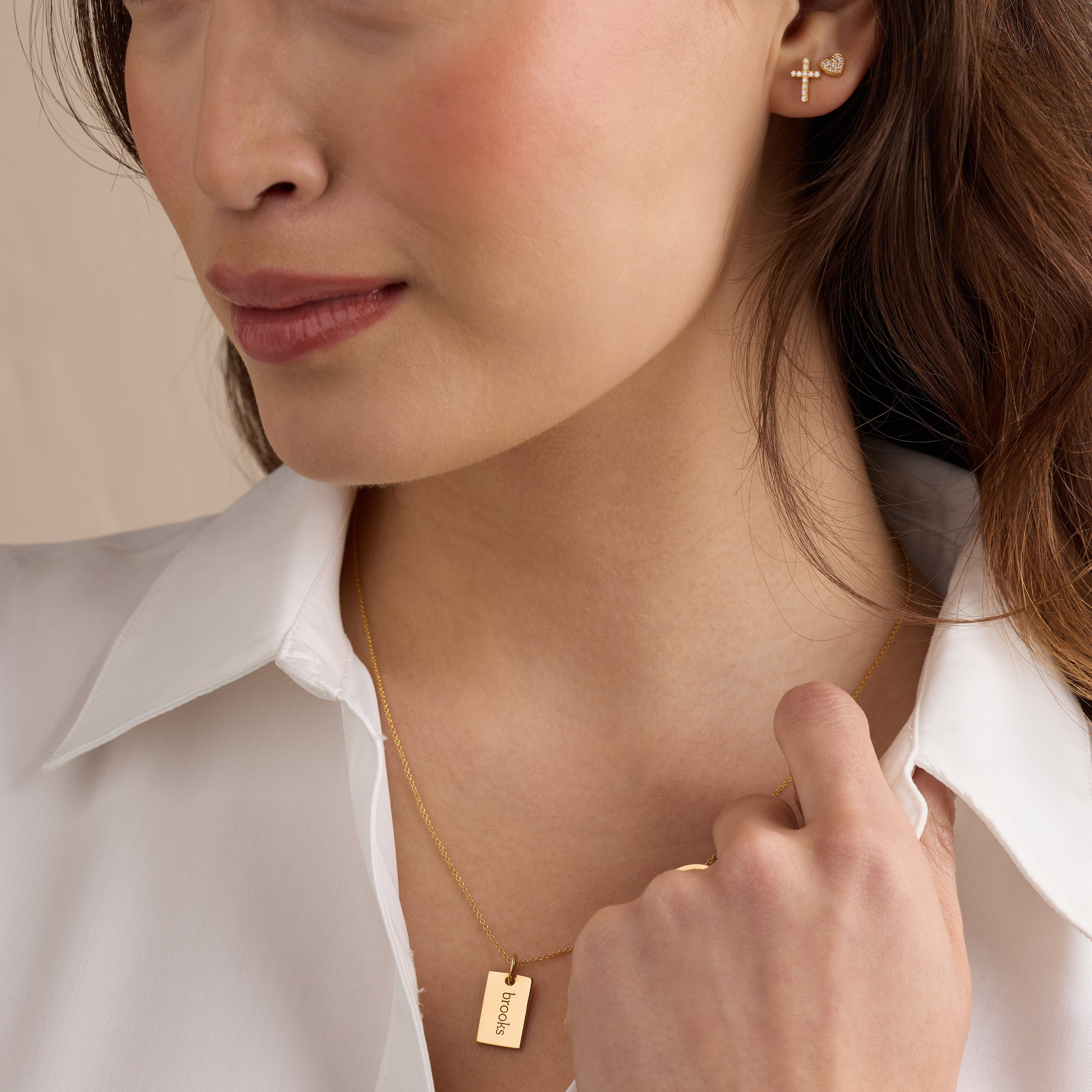 Pavé Cross Stud Earrings