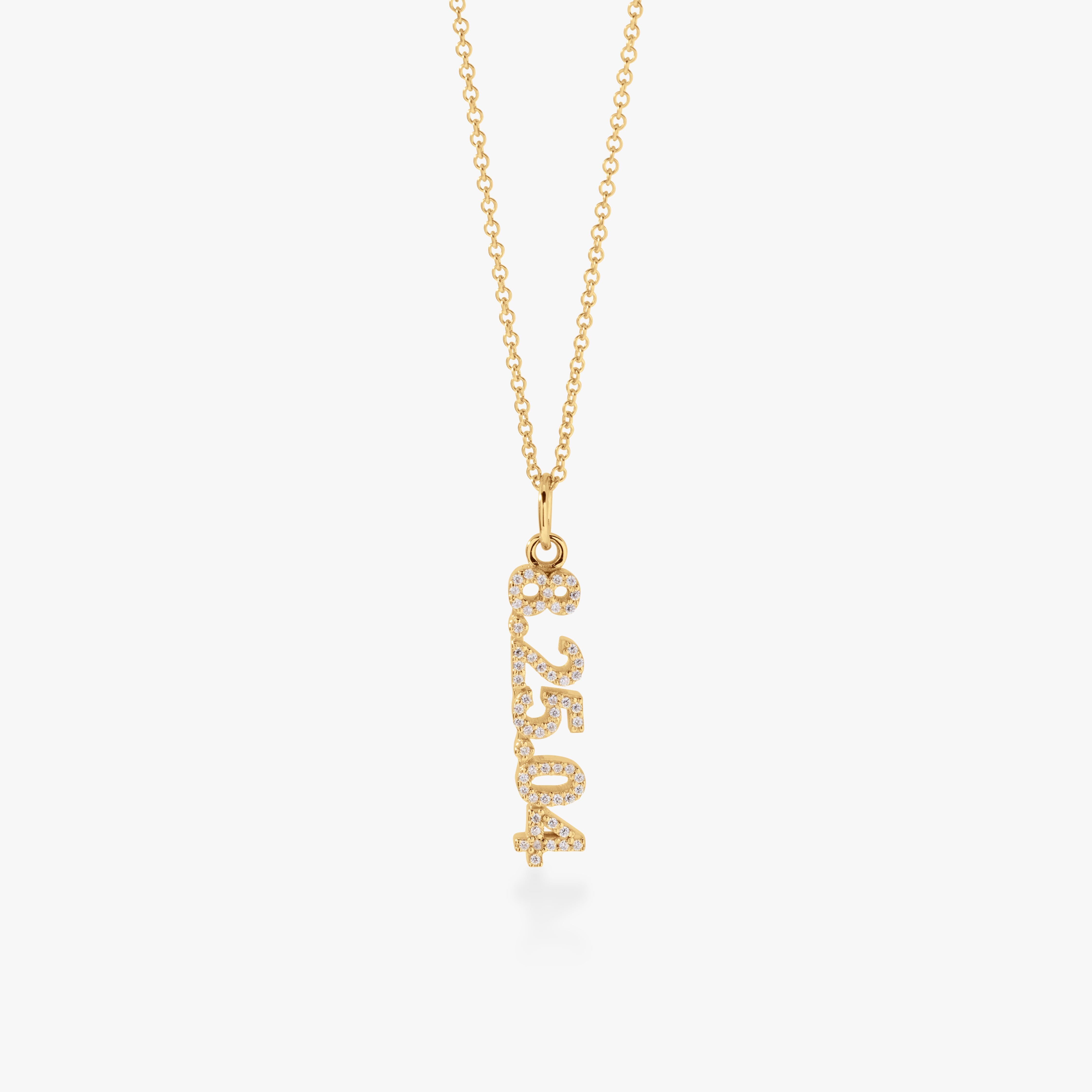 Pavé Vertical Date Necklace
