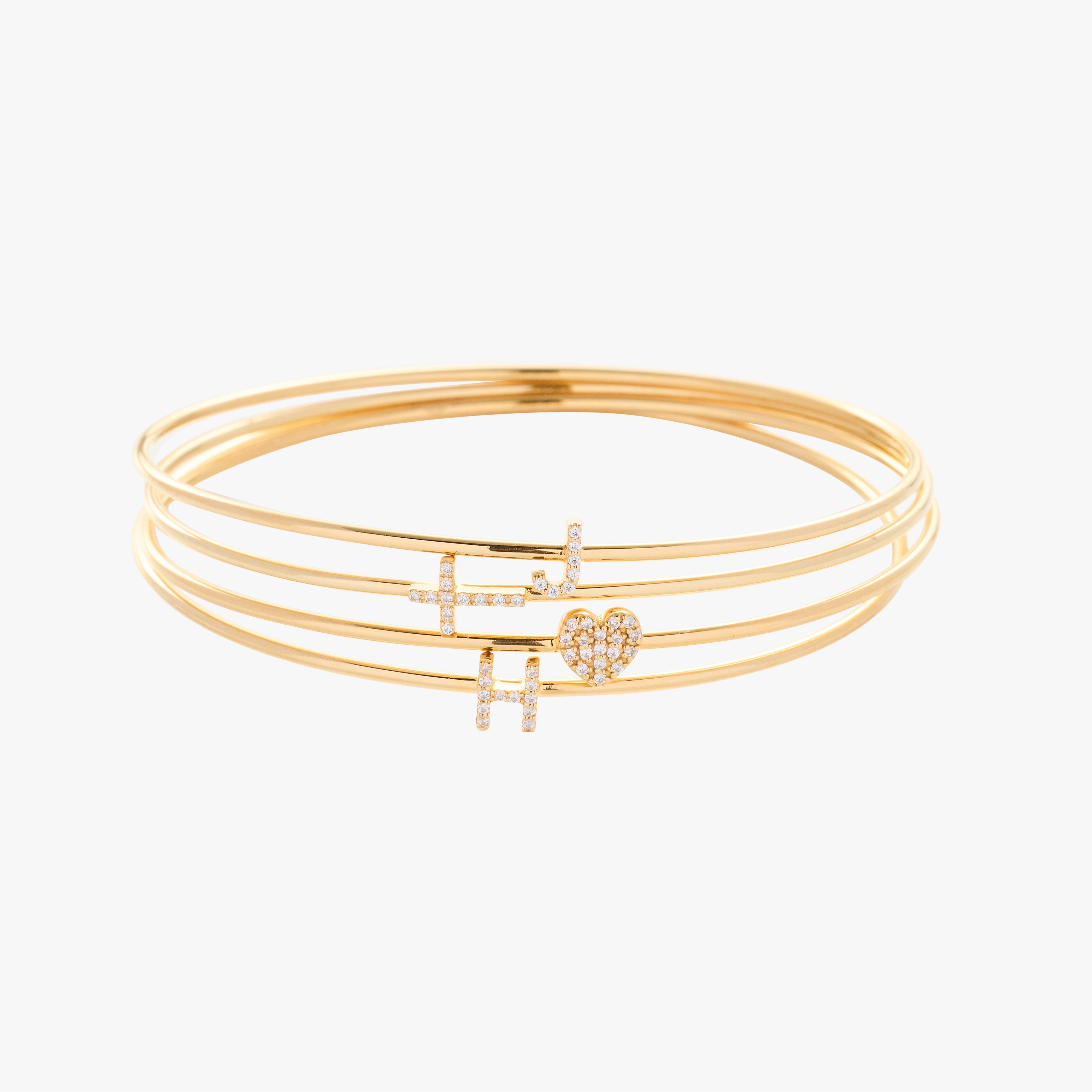 Pavé Initial Bangle