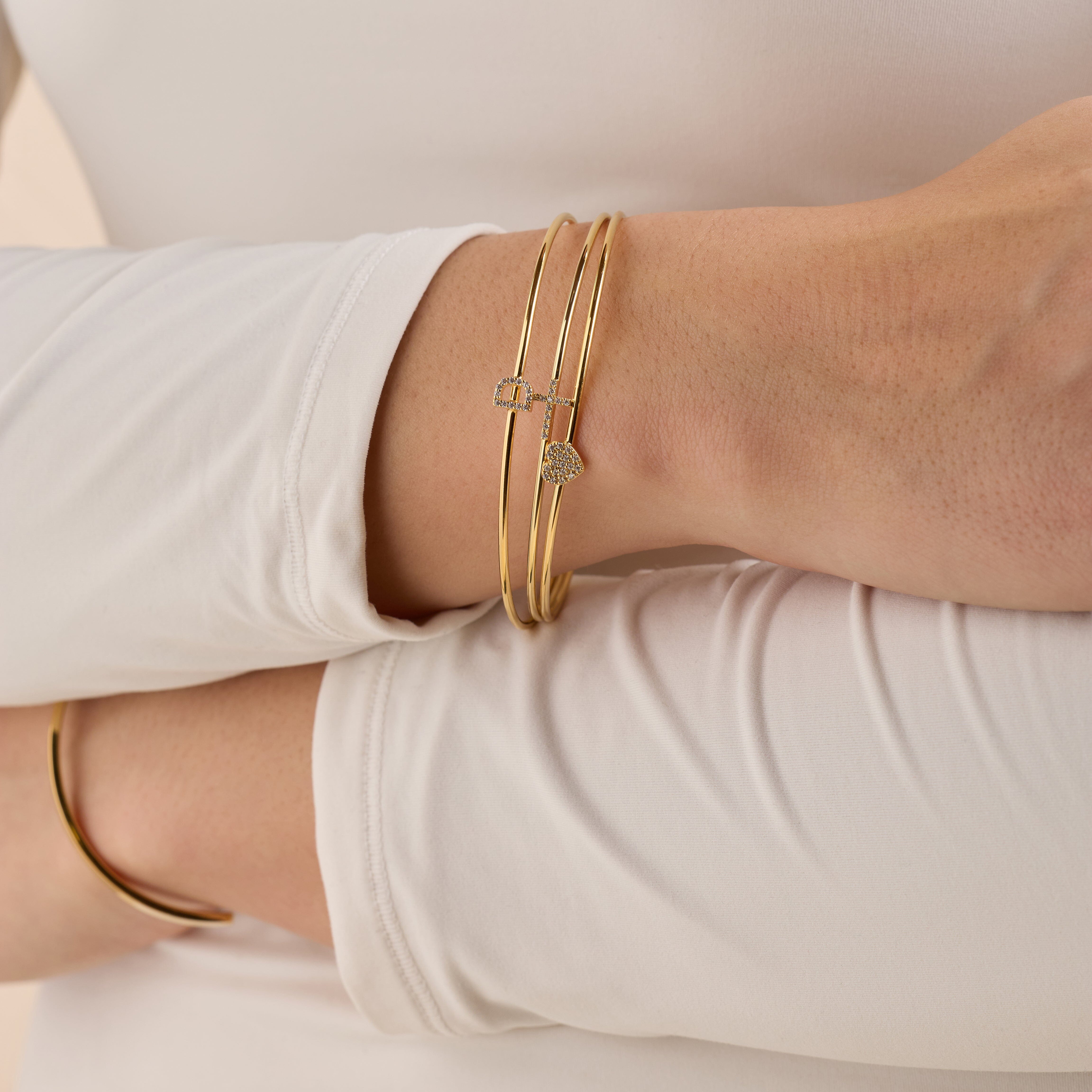 Pavé Initial Bangle