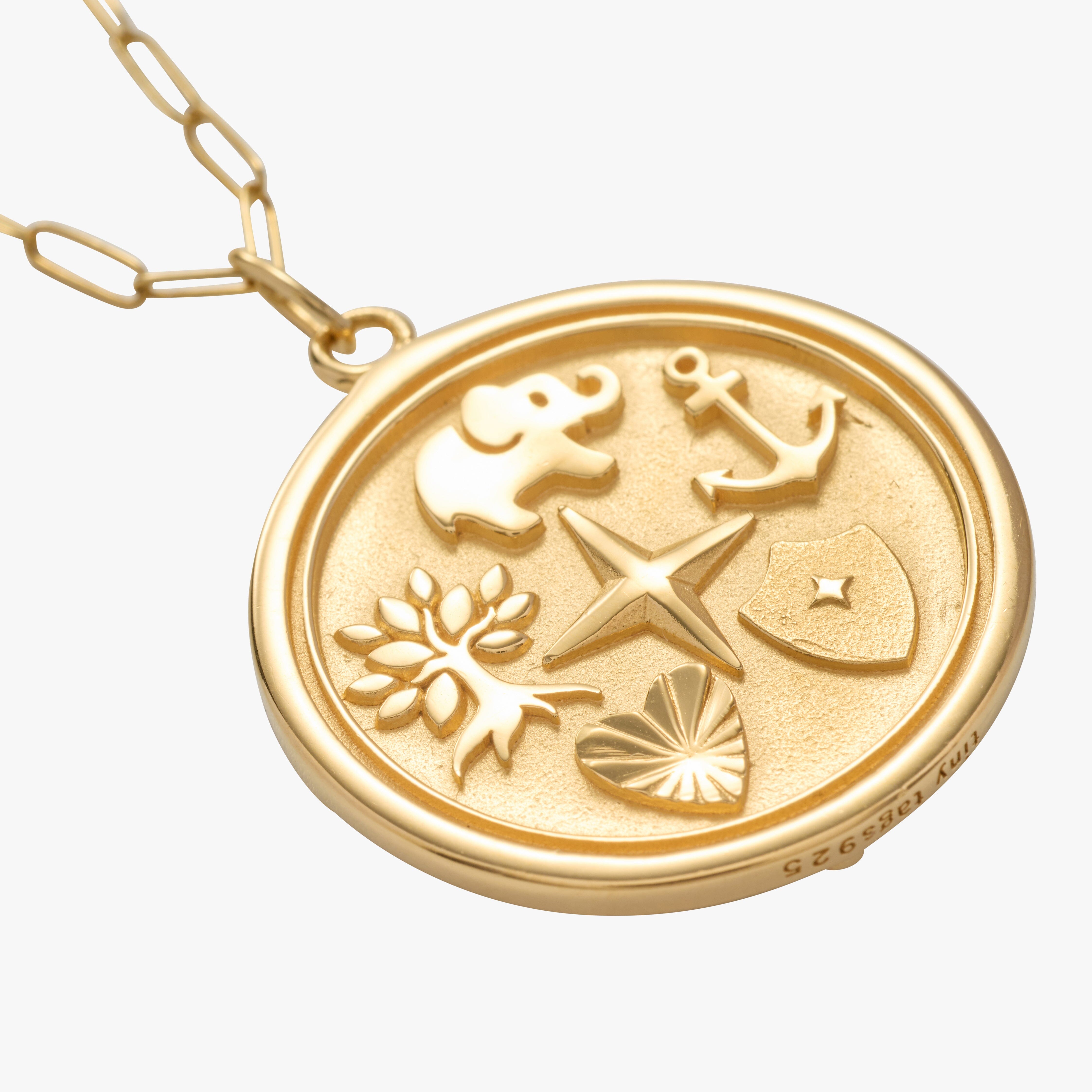 Reflection Coin Pendant Necklace