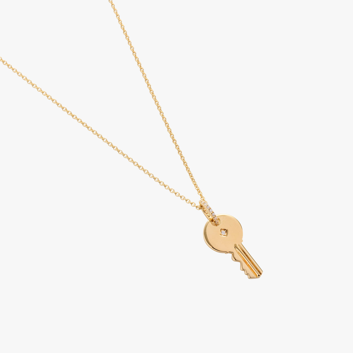 Round Key Charm With Stone