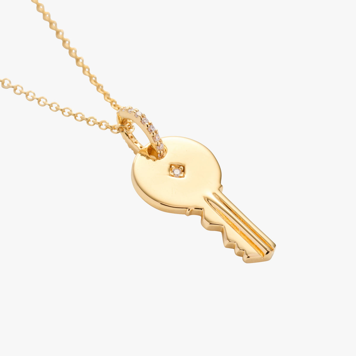Round Key Charm With Stone