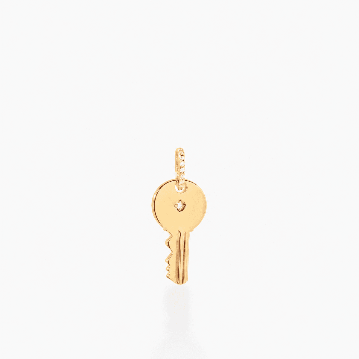 Round Key Charm With Stone
