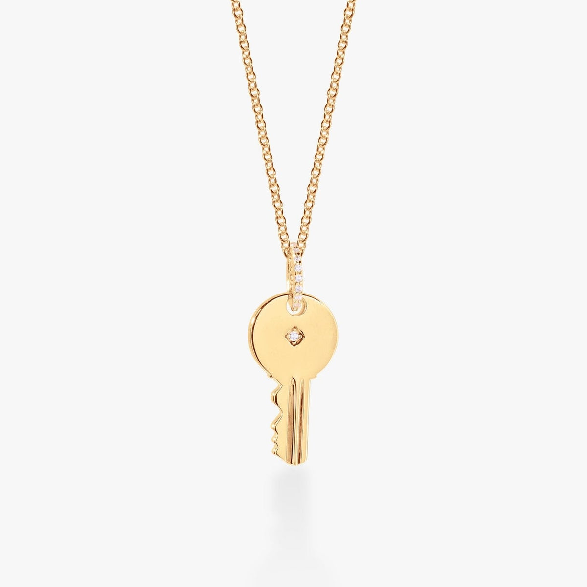 Round Key Necklace With Stone