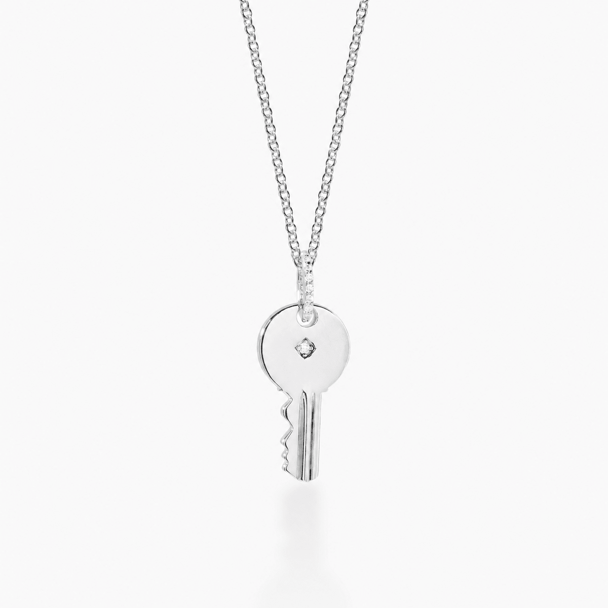 Round Key Necklace With Stone