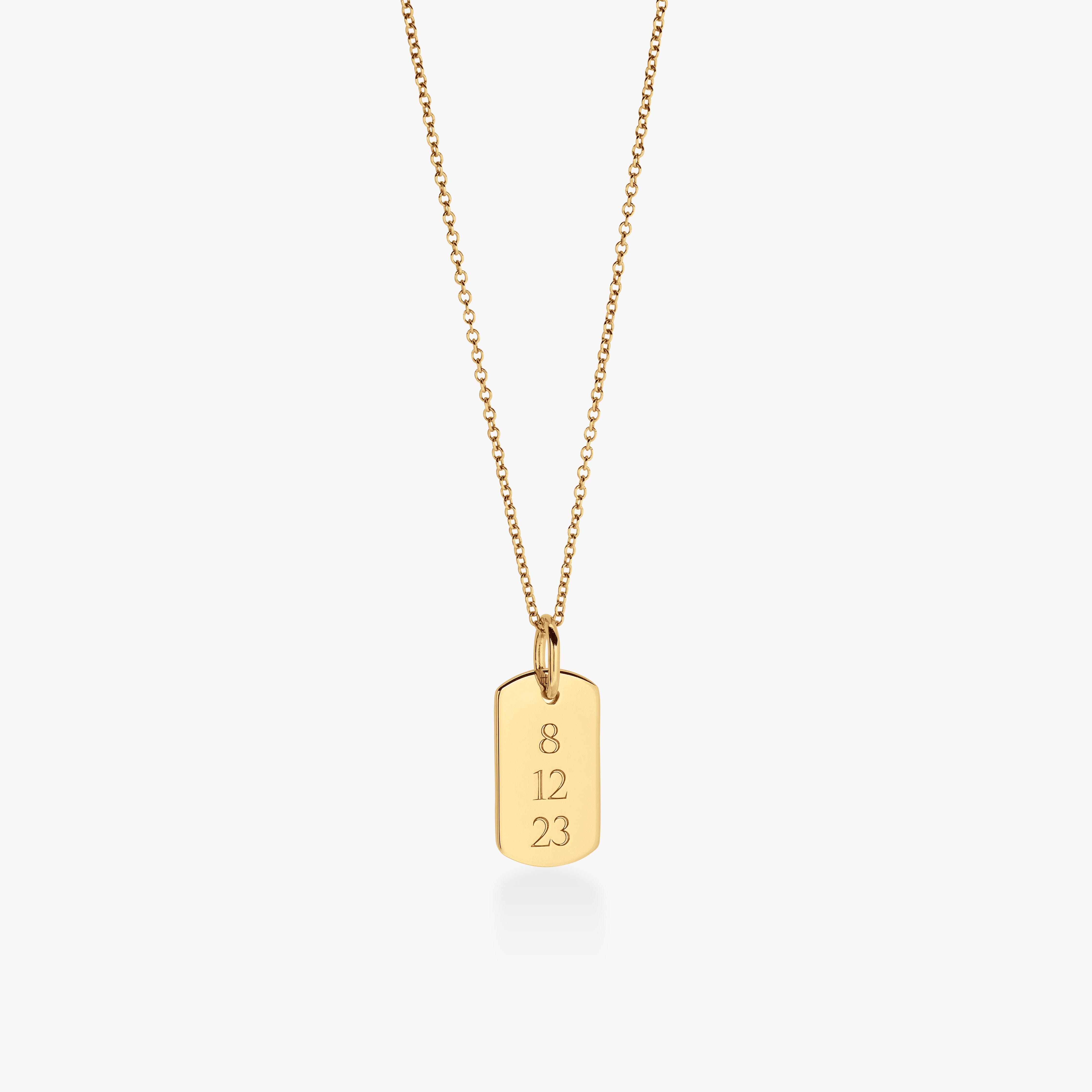 Rounded Mini Dog Tag Necklace