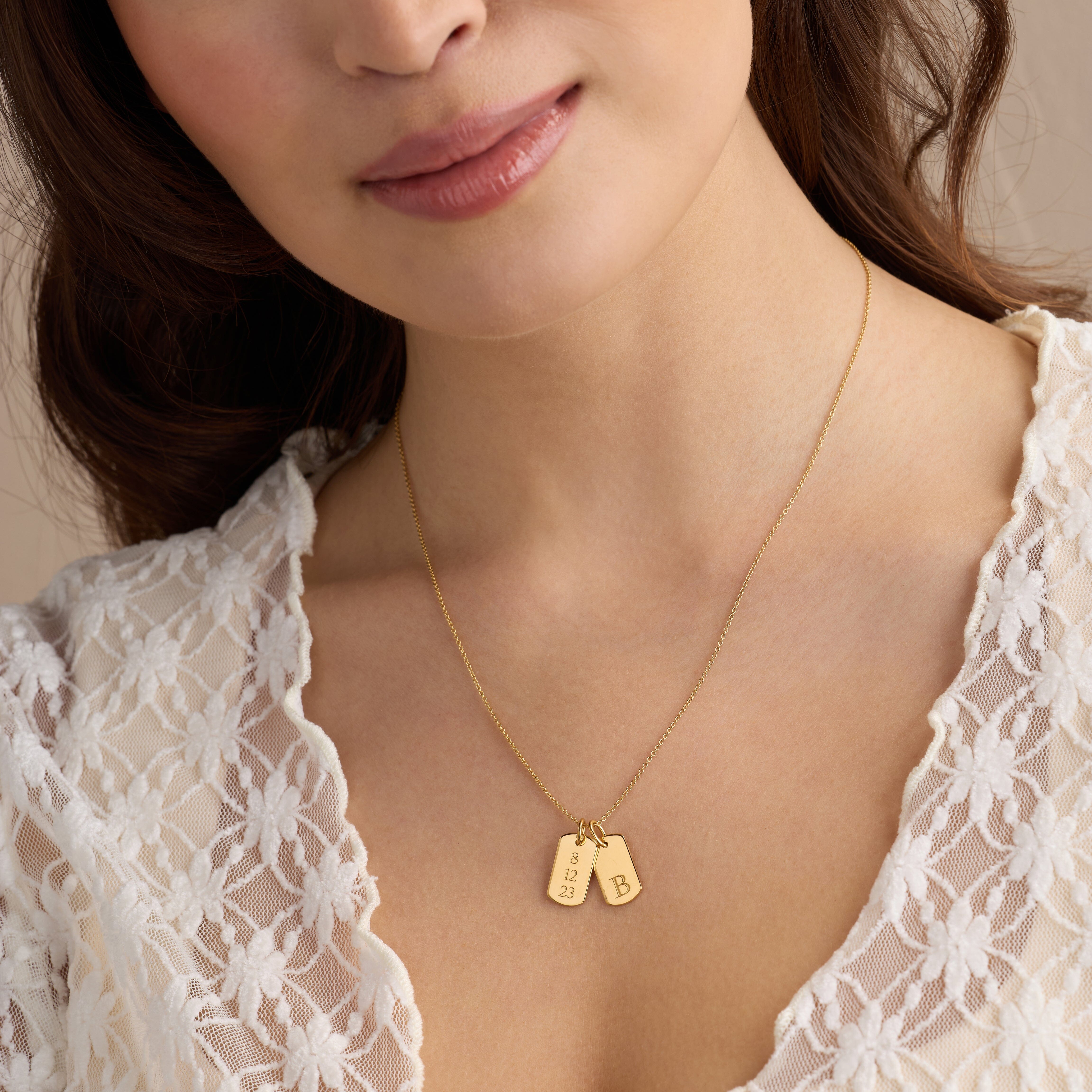 Rounded Mini Dog Tag Necklace