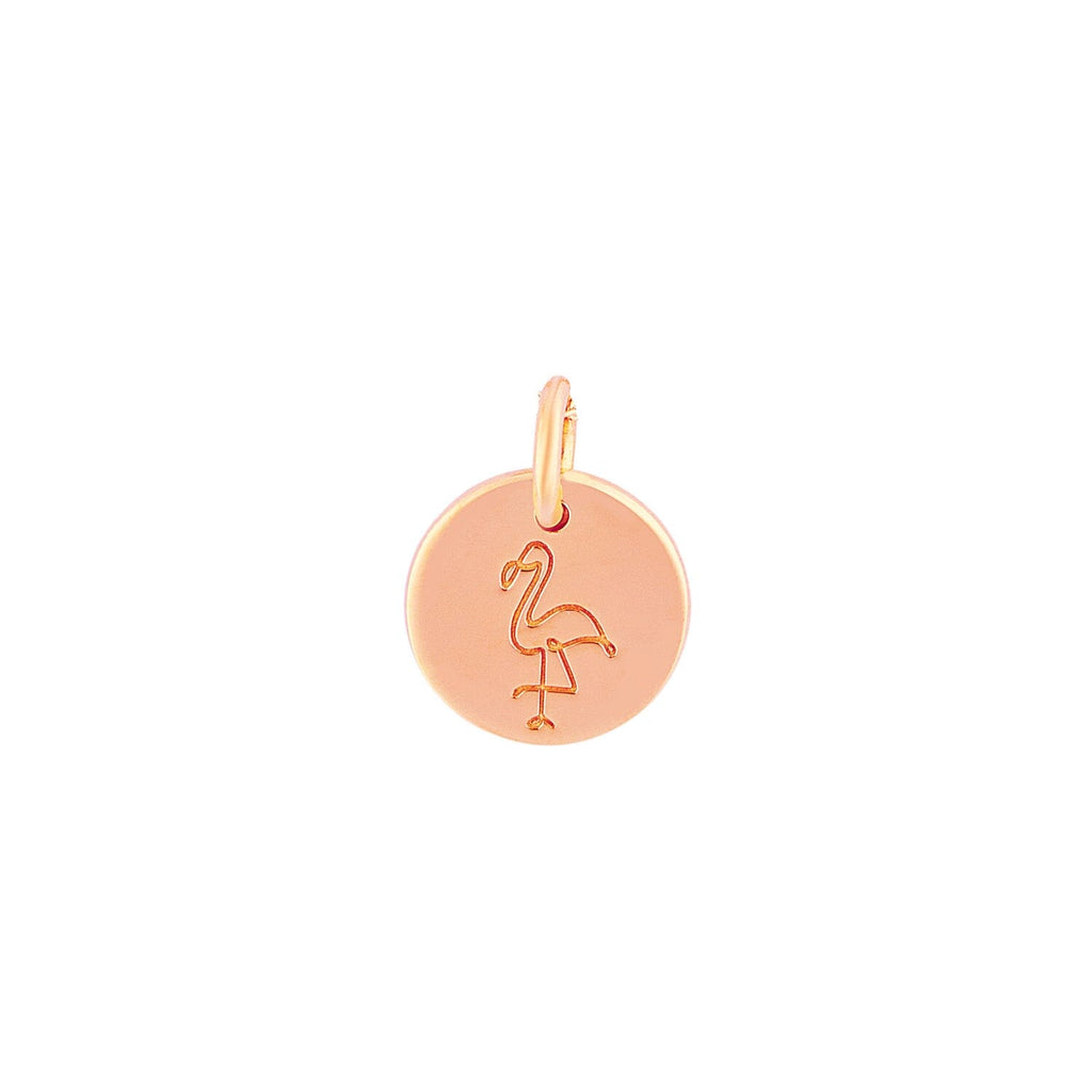 14k Gold 'GYPB' Flamingo Circle Tag by Lindsey Gurk | Tiny Tags