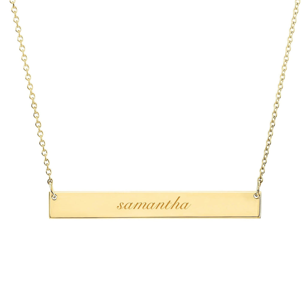 Script Skinny Bar Necklace