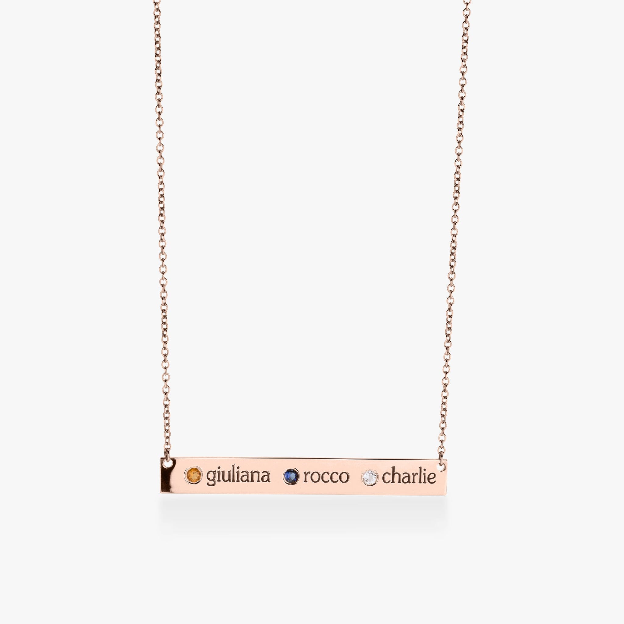 Skinny Bar Birthstone Necklace (1-3 Stones)