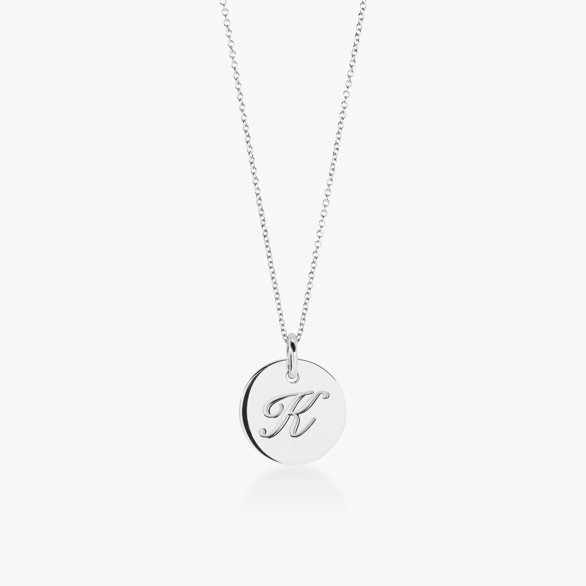 Script Initial Circle Necklace