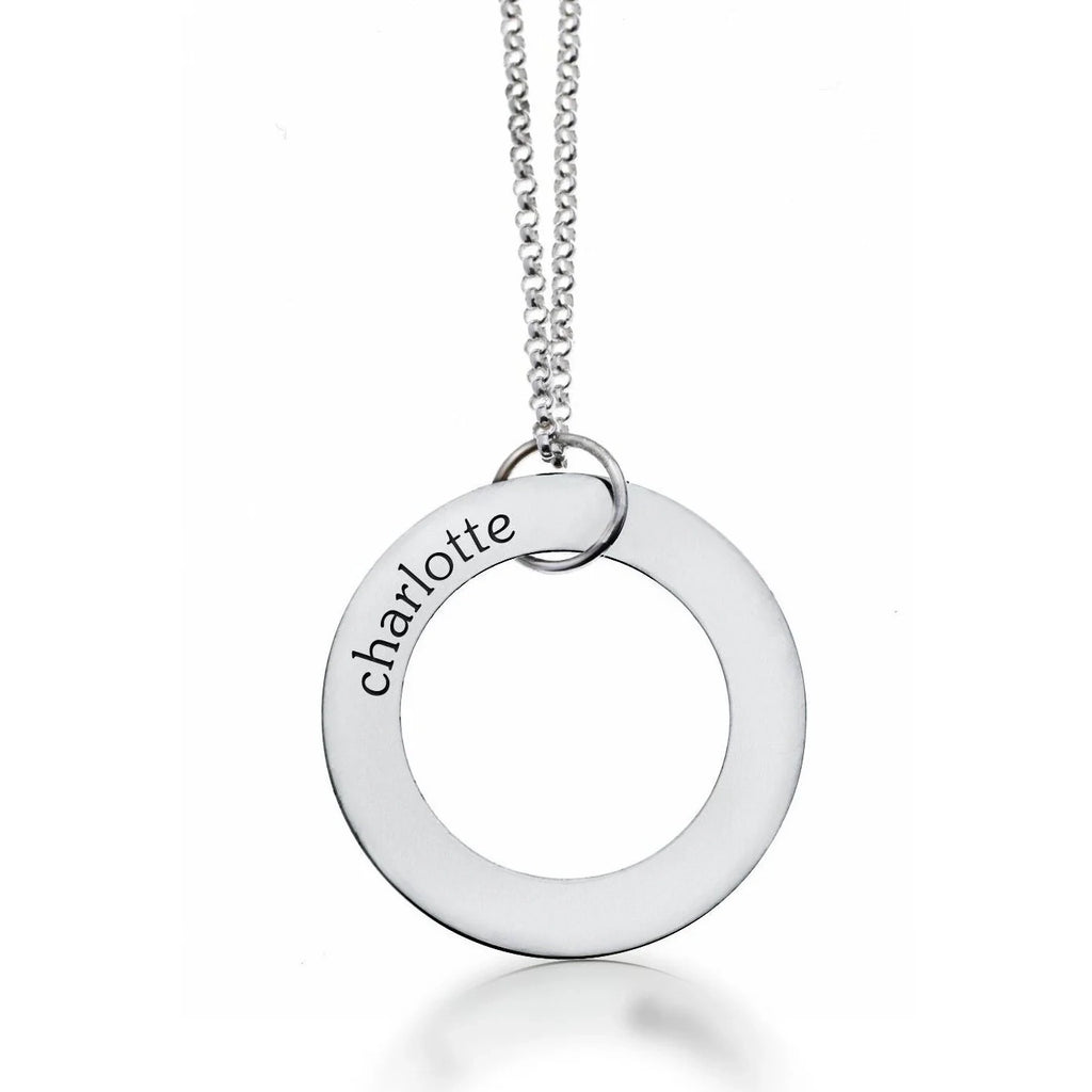 Circle Pendant Necklace (1-5 Names)