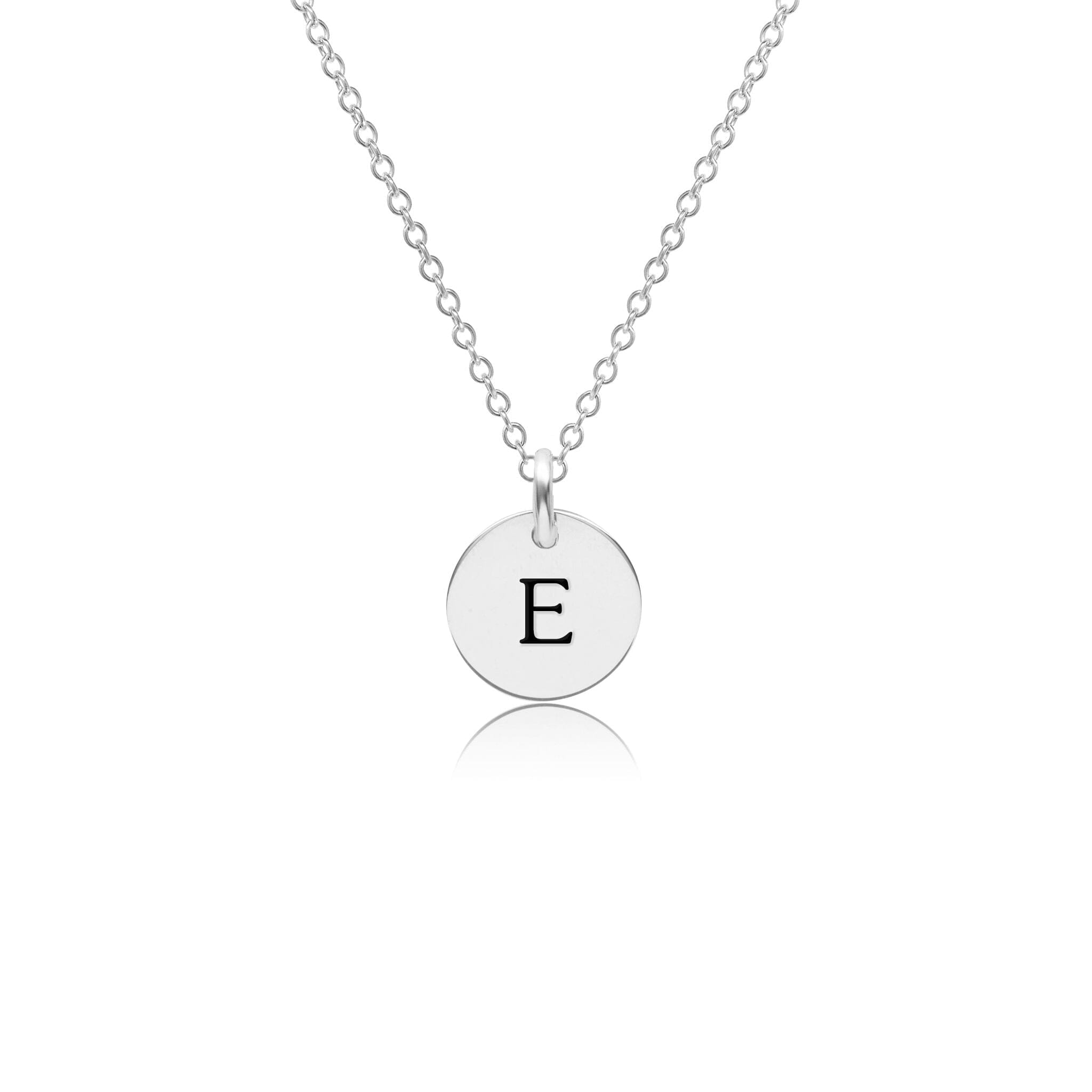 Mini Initial Circle Tag Necklace - Uppercase