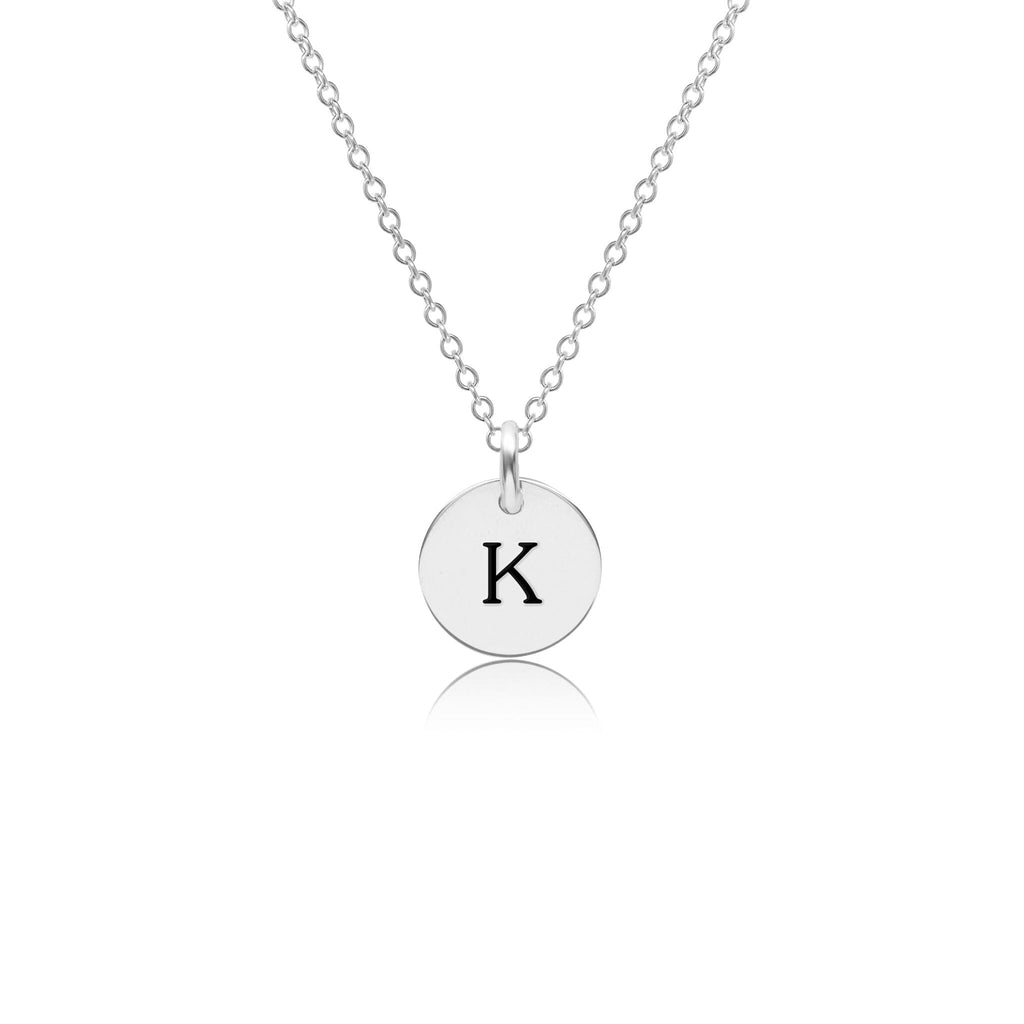 Letter K Alphabet Initial Silver Necklace - Etsy