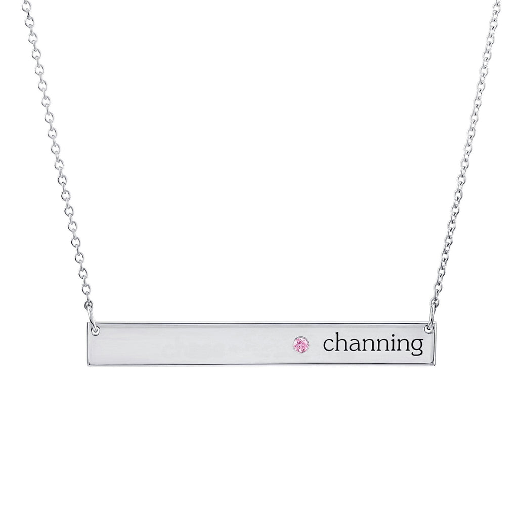 Skinny Bar Birthstone Necklace (1-3 Stones)