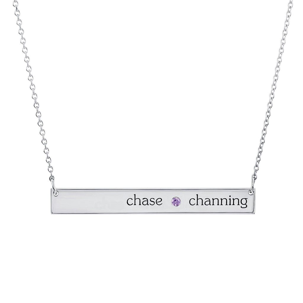 Skinny Bar Birthstone Necklace (1-3 Stones)