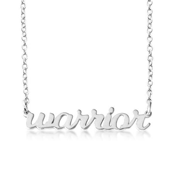 Script Warrior Nameplate Necklace