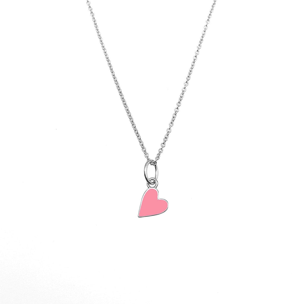 Solid Enamel Heart Necklace | Colored Enamel Necklaces | Tiny Tags