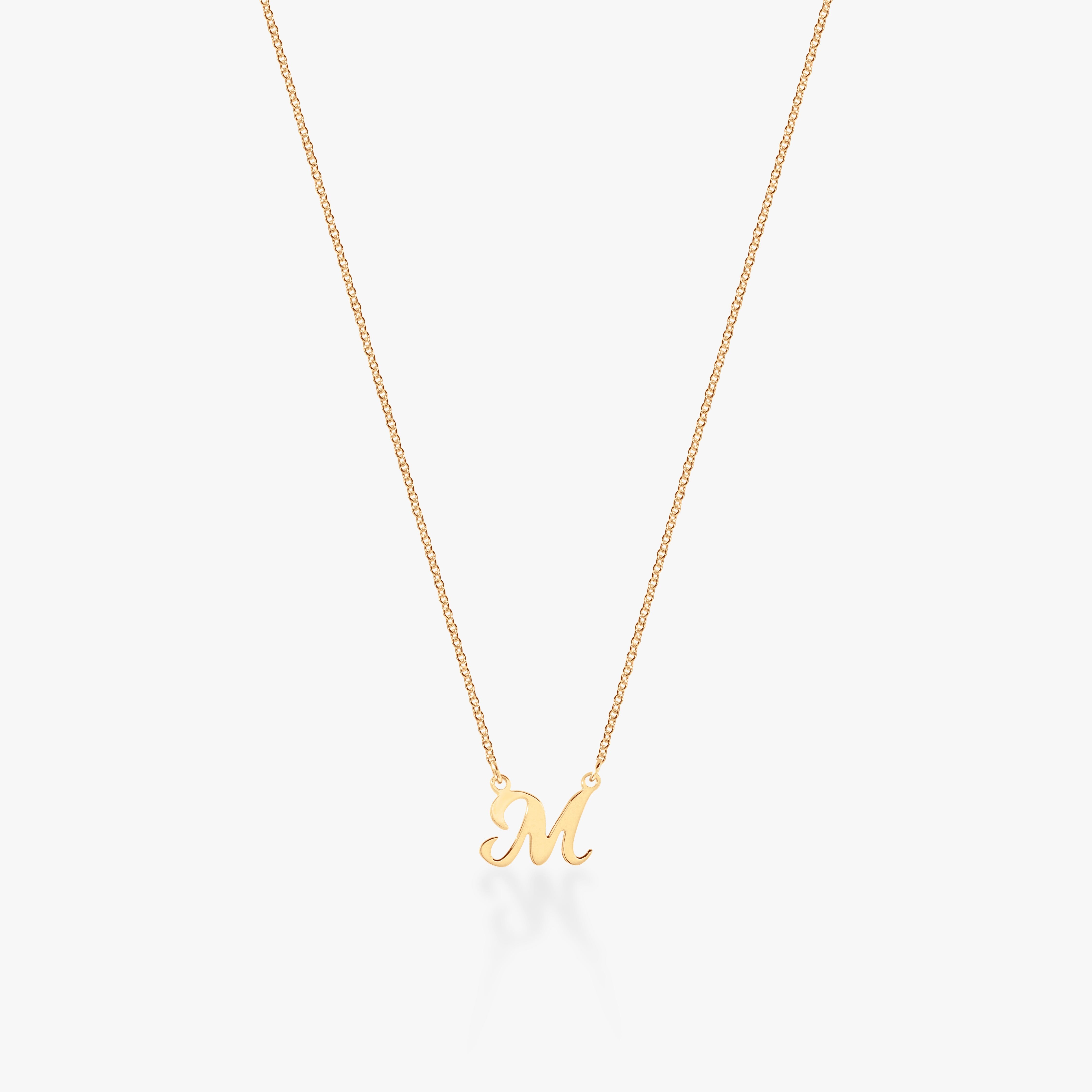 Script Initial Nameplate Necklace