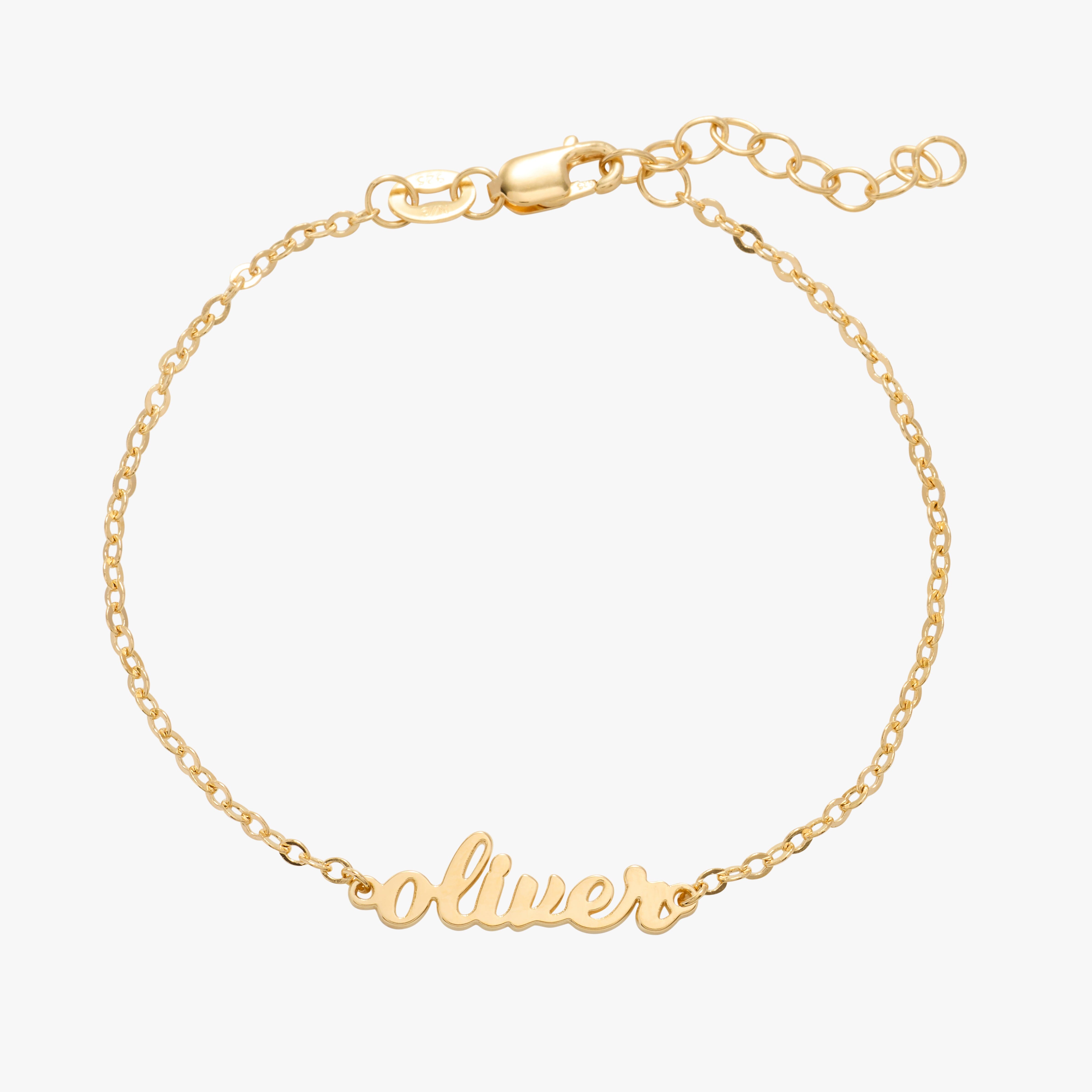 Script Nameplate Chain Bracelet