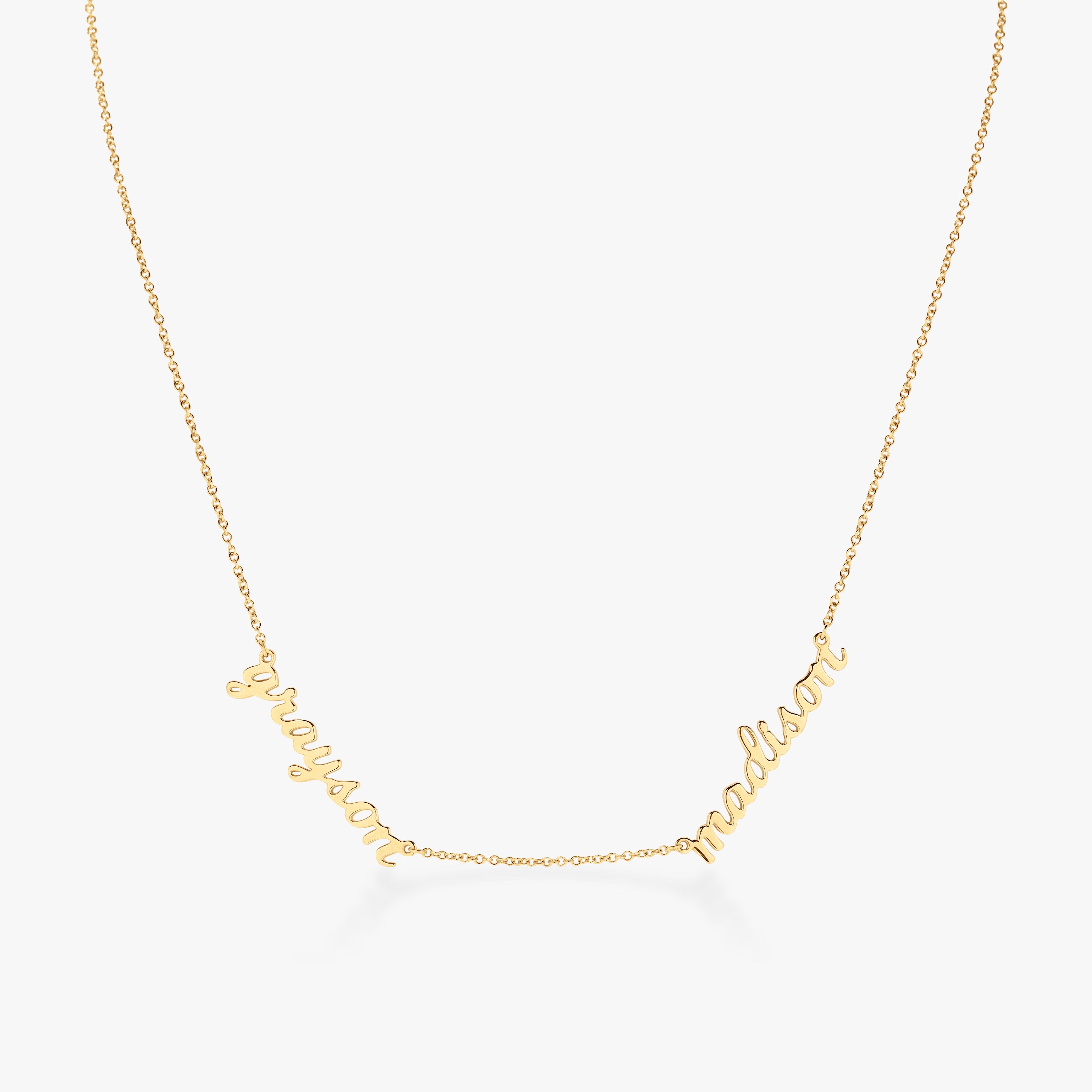 Script Nameplate Necklace - 2 Names