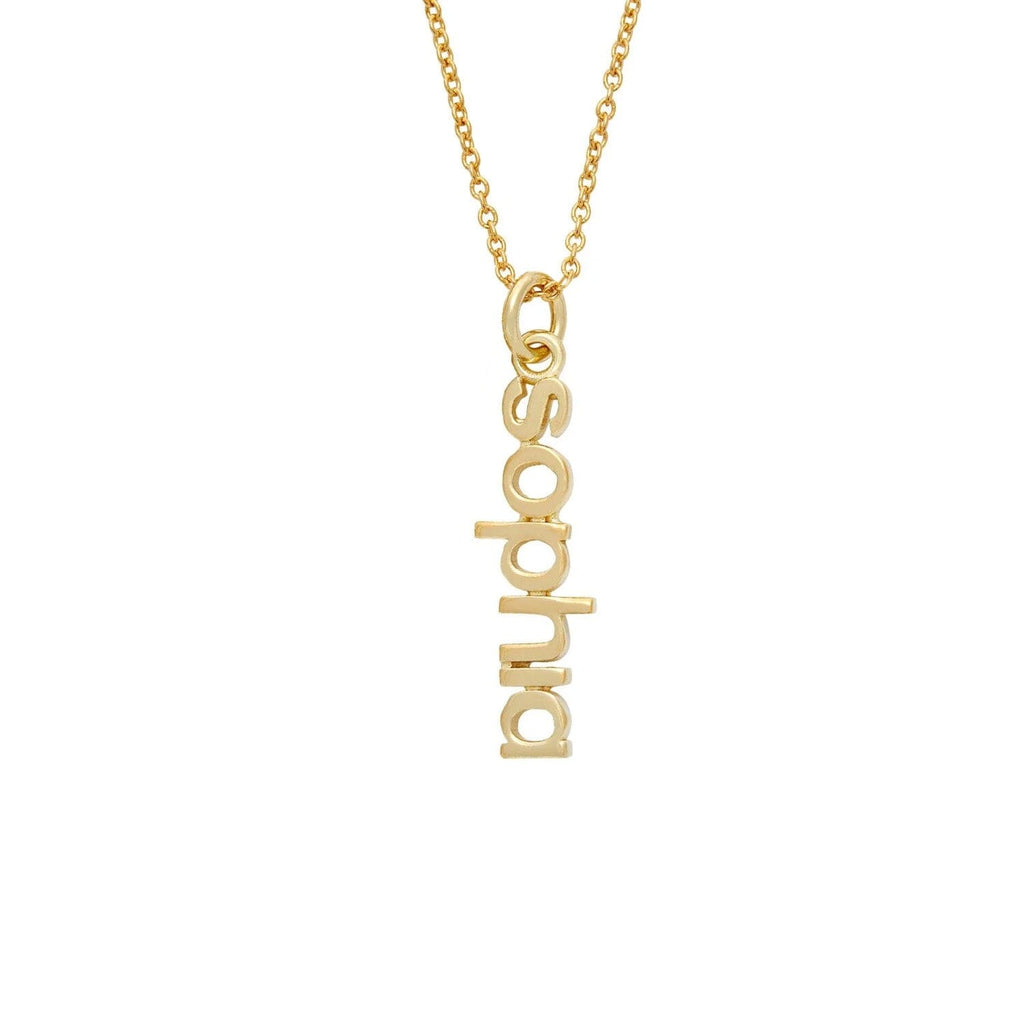 14k Gold Vertical Name Necklace