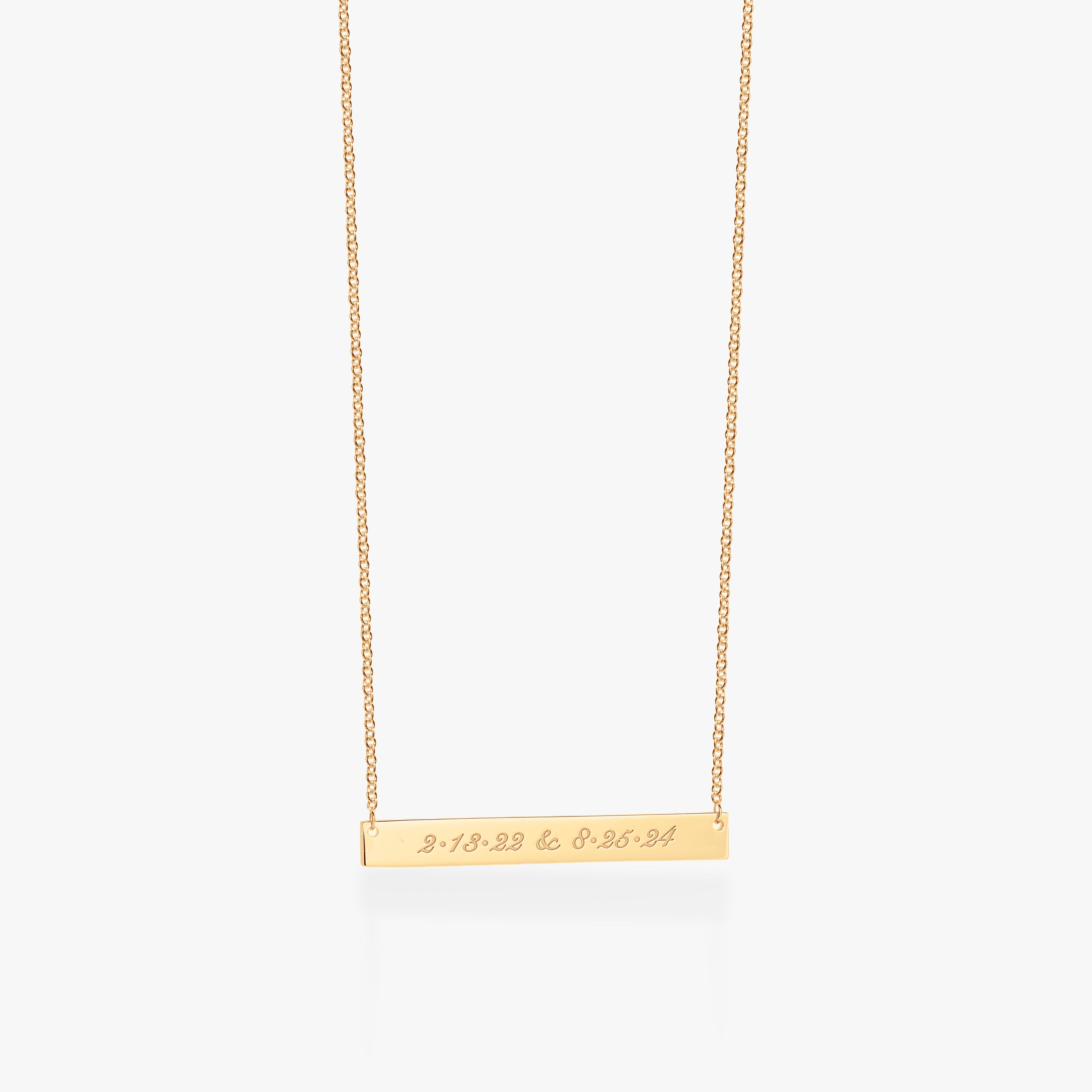 Script Skinny Bar Necklace