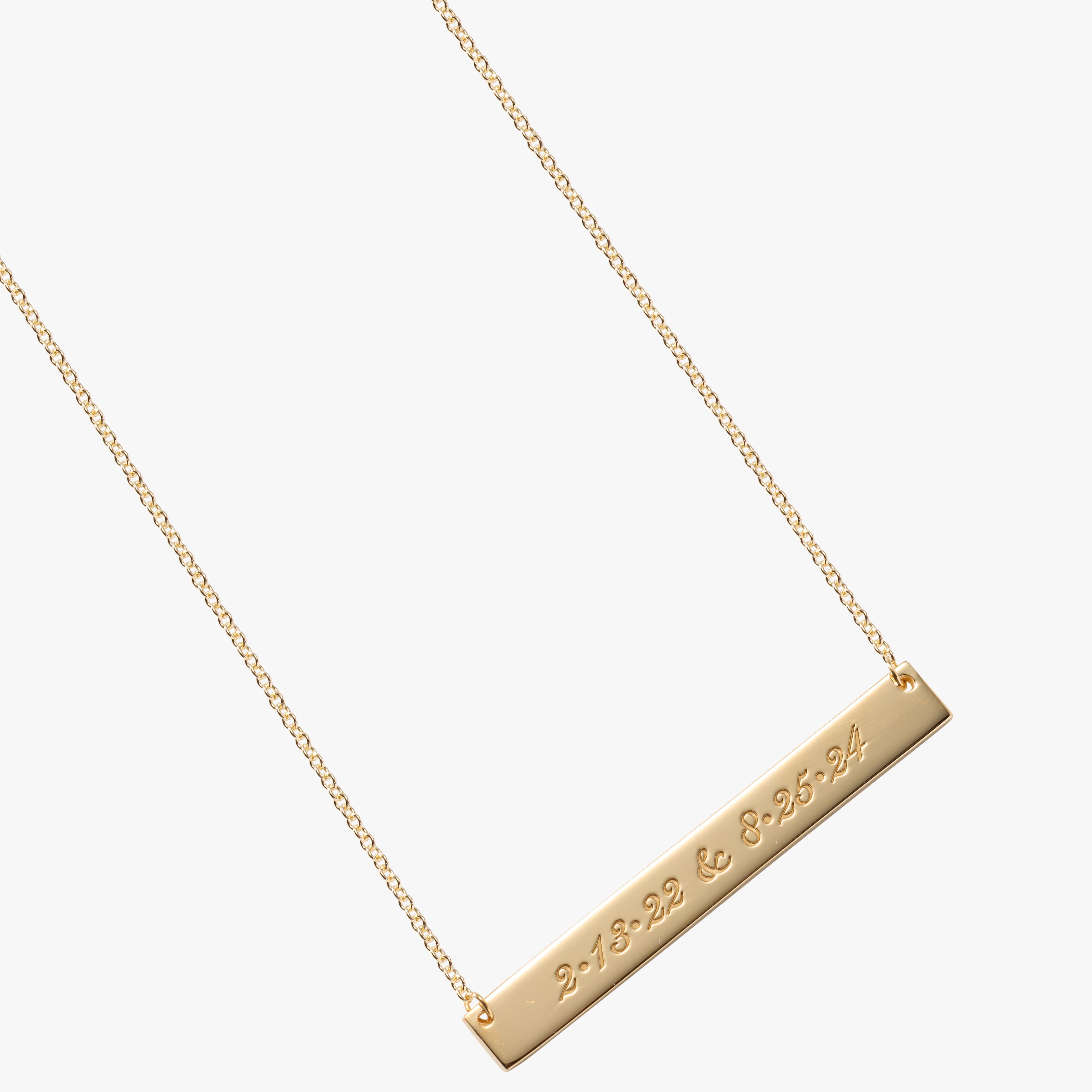 Script Skinny Bar Necklace