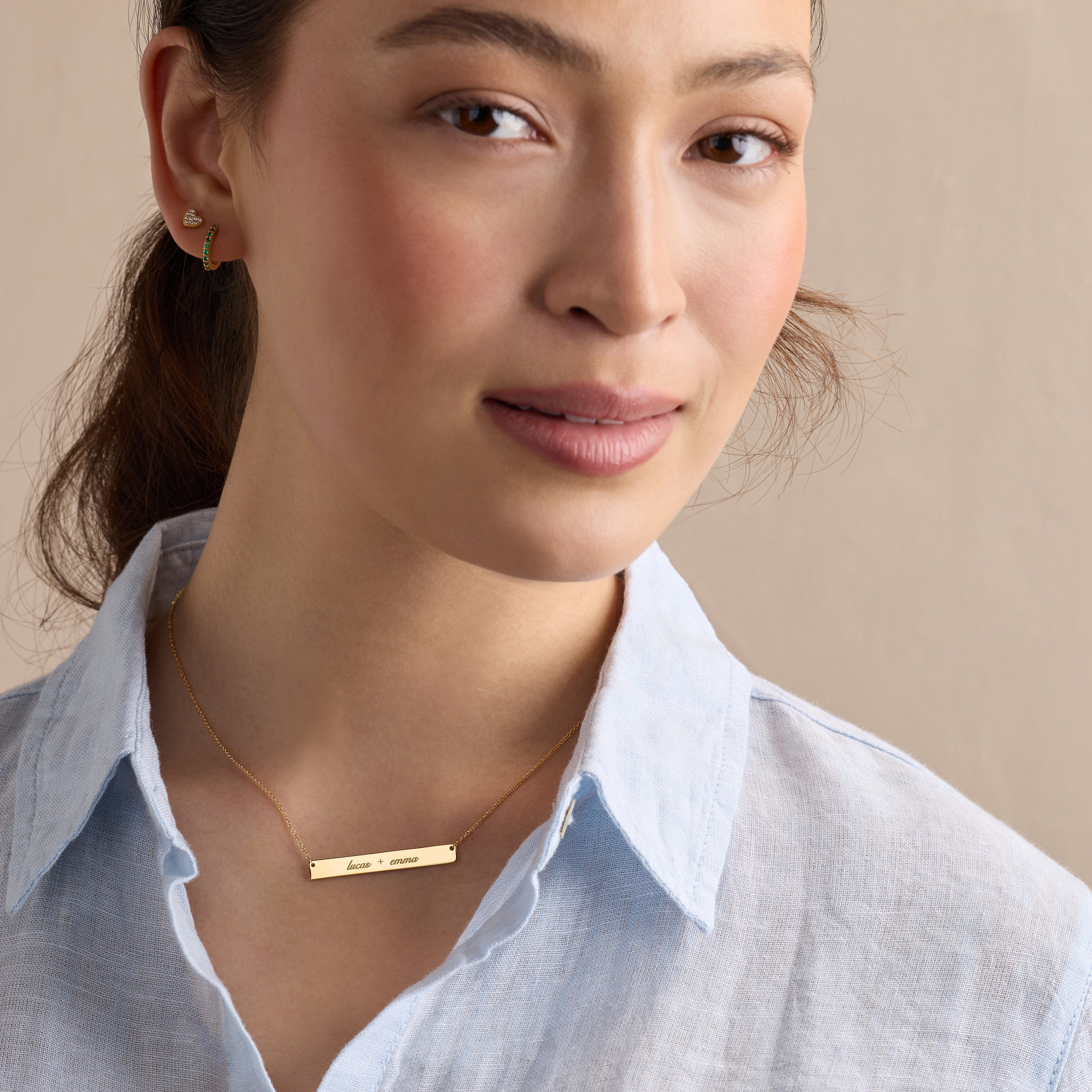 Script Skinny Bar Necklace